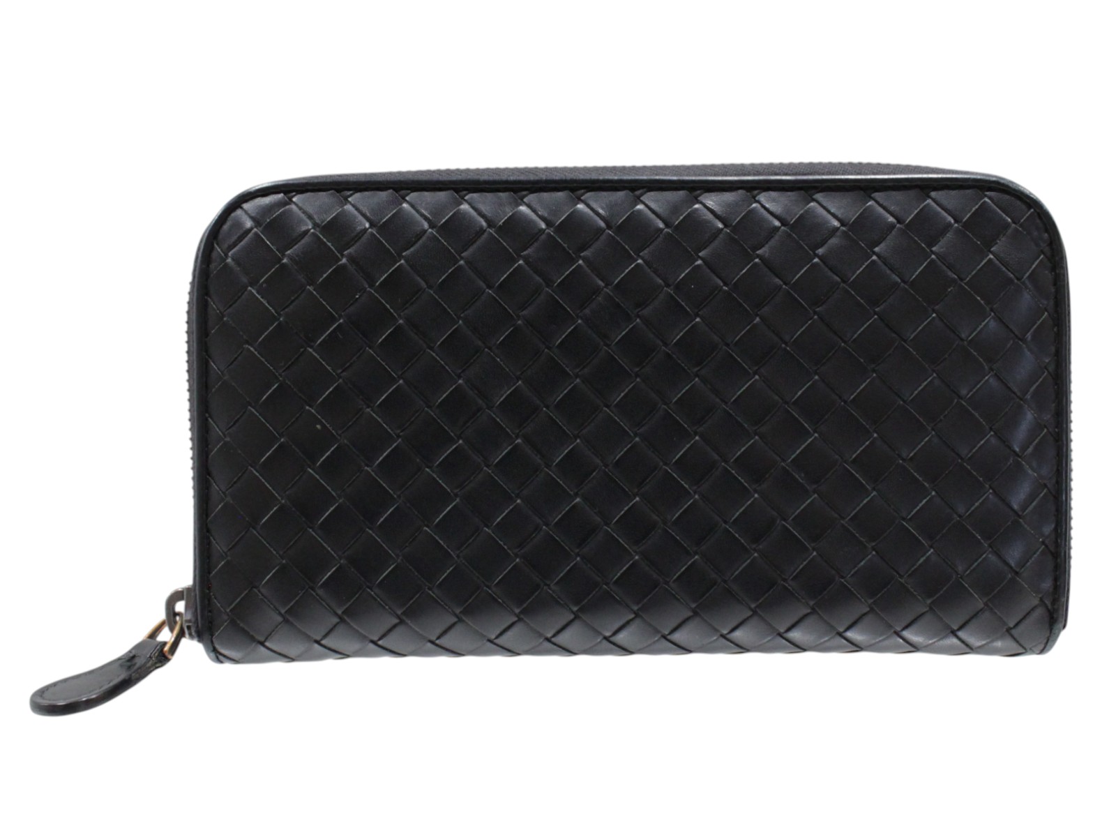 【箱あり】BOTTEGA VENETA ボッテガヴェネタ ラウンドジッパー長札入れ イントレチャート ロングウォレット 黒いこと 黒 なめし革 ゴールド金具 メンズ 成人男性 定番 一般受け 分かりやすい 差し上げ物荷作り 差し上げ物【中古】松山久万ノ台店 メンズ財布-バッグ・小物・ブランド雑貨-財布・ケース