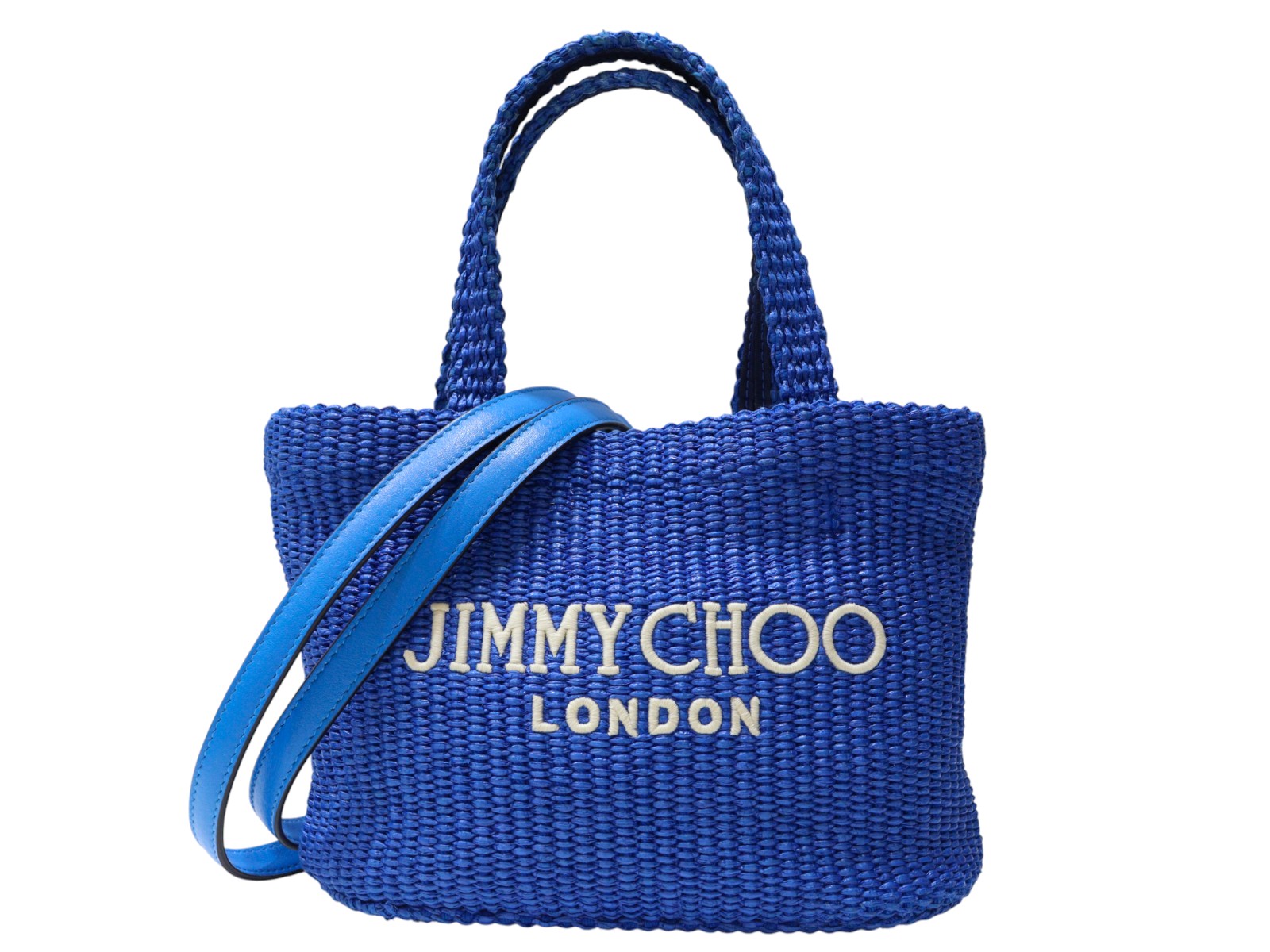 JIMMY CHOO ジミーチュウ 2way ラフィア かごバッグ ハンドバッグ ジミーチュウ かごバッグ ショルダーバッグ 2WAY ベージュ ブラウン
