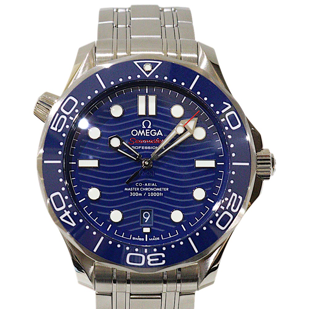 【オーバーホール・ポリッシュ済み】OMEGA オメガ シーマスターダイバー300m 210.30.42.20.03.001 自動巻き デイト パワーリザーブ ステンレス ブルー文字盤 42mm 300m防水 紳士 メンズ 人気 腕時計 ウォッチ プレゼント包装 ギフト【中古】松前R56号店|かんてい局松前R56号店