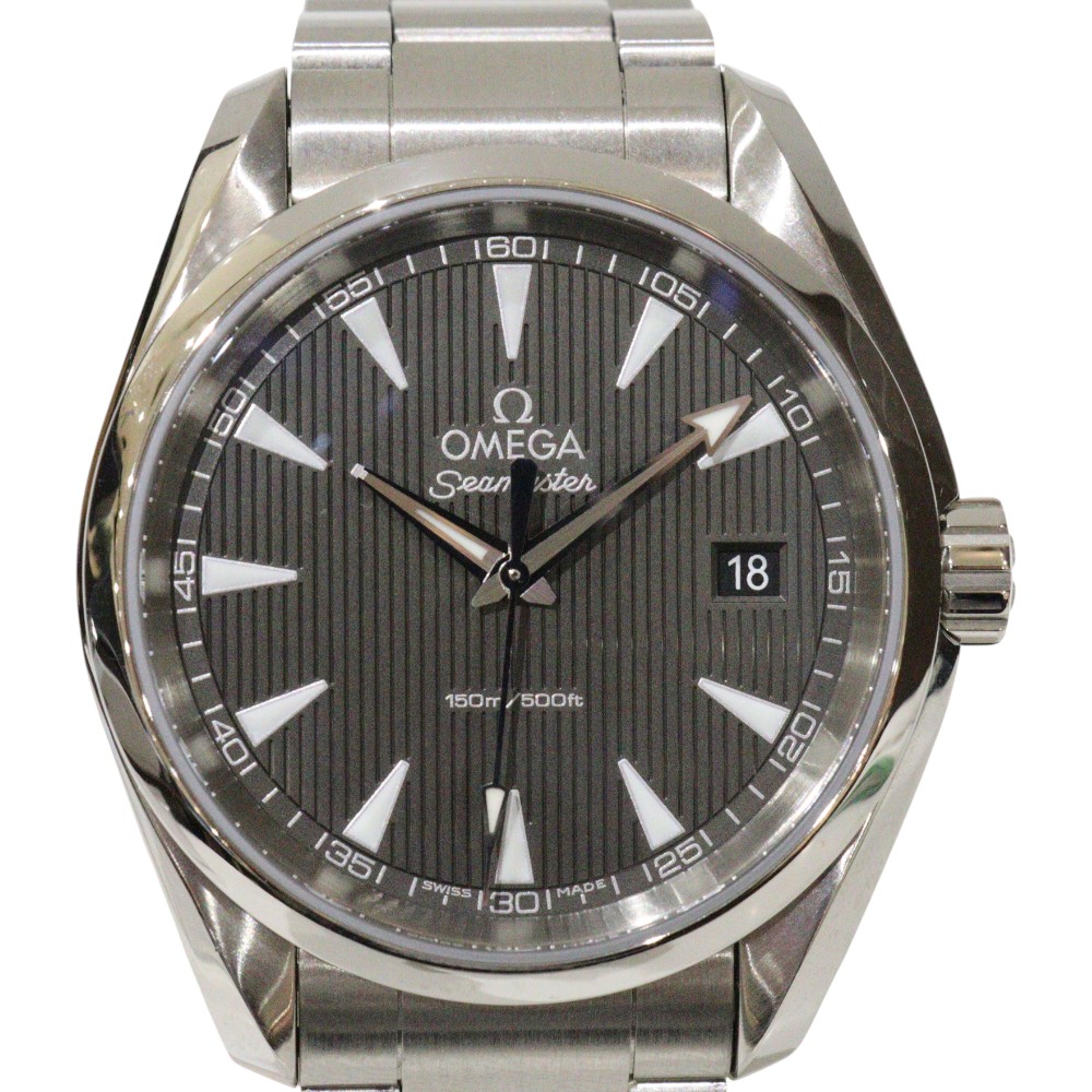 【独居室取り替えっこ済み】OMEGA ゼロ シーマスターアクアテラ 231.10.39.60.06.001 石英 デイト SS 薄墨色 生み出すこと為し終える メンズ ウオッチ ご覧なさる 差し上げ物荷拵え 差し上げ物【中古】松前R56号店