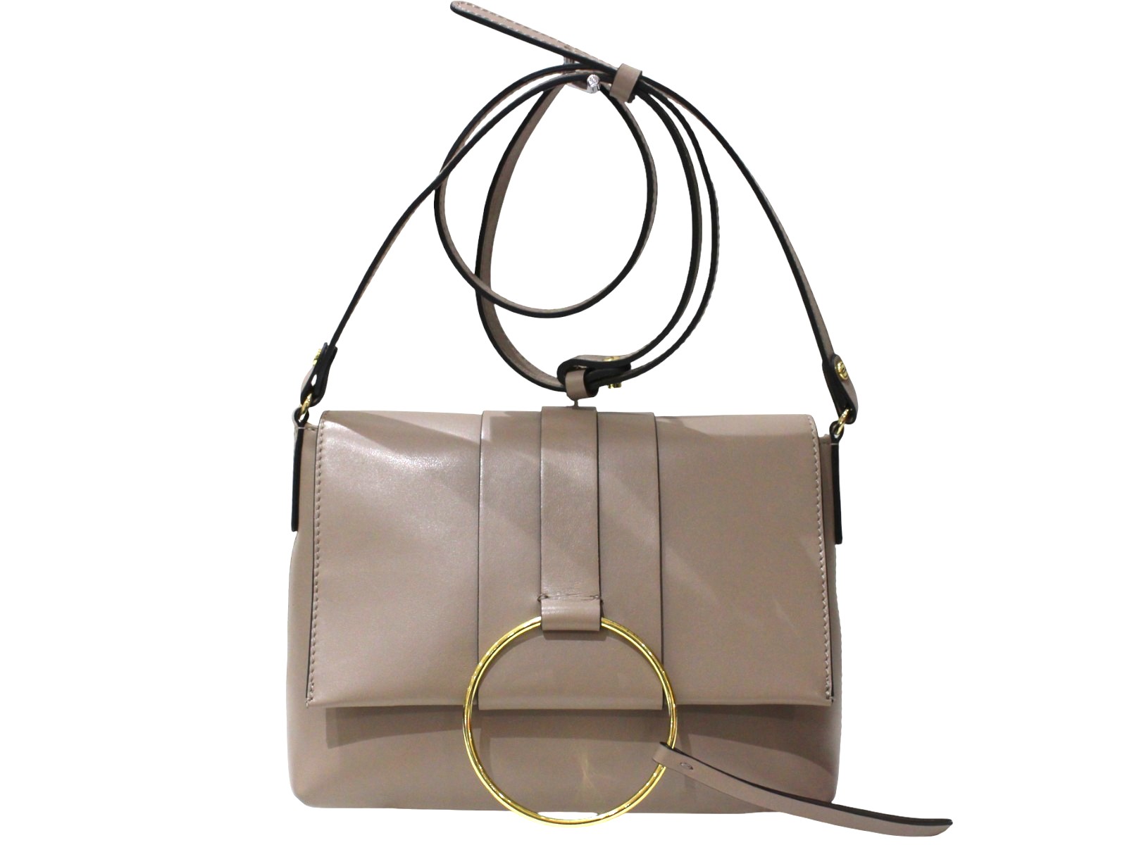 GIANNI CHIARINI　ジャンニ キアリーニ　ショルダーバッグ　グレージュ系　レザー　シンプル　無地　レディース　ウィメンズ　ユニセックス　人気　ブランド　定番　ギフト　プレゼント包装可【中古】松前R56号店
