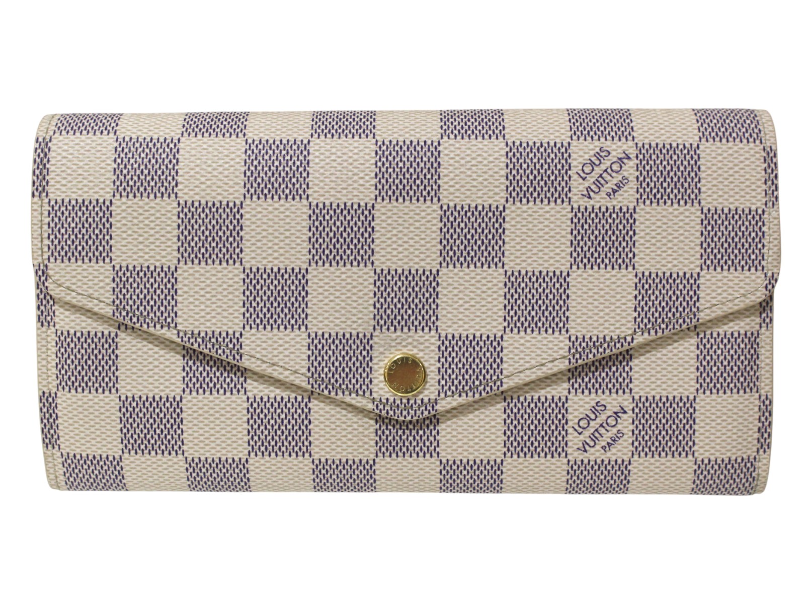 LOUIS VUITTON　ルイ・ヴィトン　ポルトフォイユ・サラ　N63208　長財布　ロングウォレット　ダミエ・アズール　ホワイト&times;グレー系　かぶせ蓋　メンズ　レディース　ユニセックス　定番　LV　人気　シンプル　ギフト　プレゼント包装可【中古】松前R56号店｜かんてい局松前Ｒ５６号店