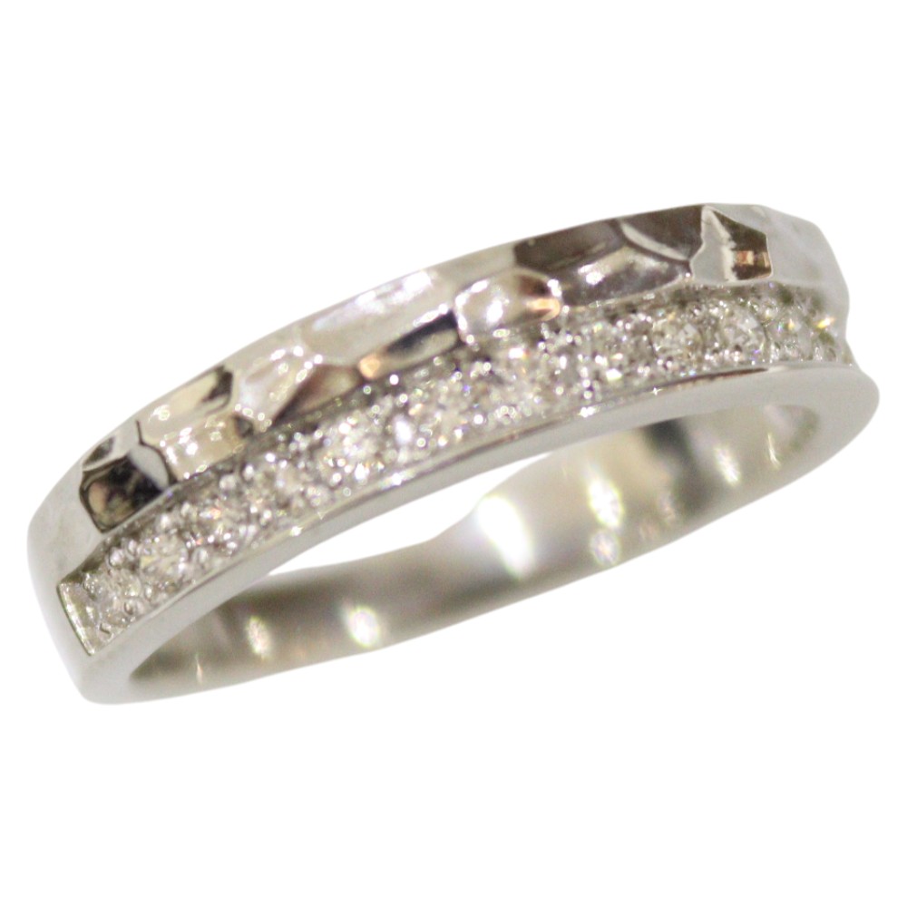 【ポリッシュ済み】Pt900　プラチナ　ハーフエタニティ デザイン リング　ダイヤモンド　0.17ct　4.0g　約8号　綺麗　上品　指輪　ジュエリー　プレゼント包装可　ギフト【中古】松前R56号店
