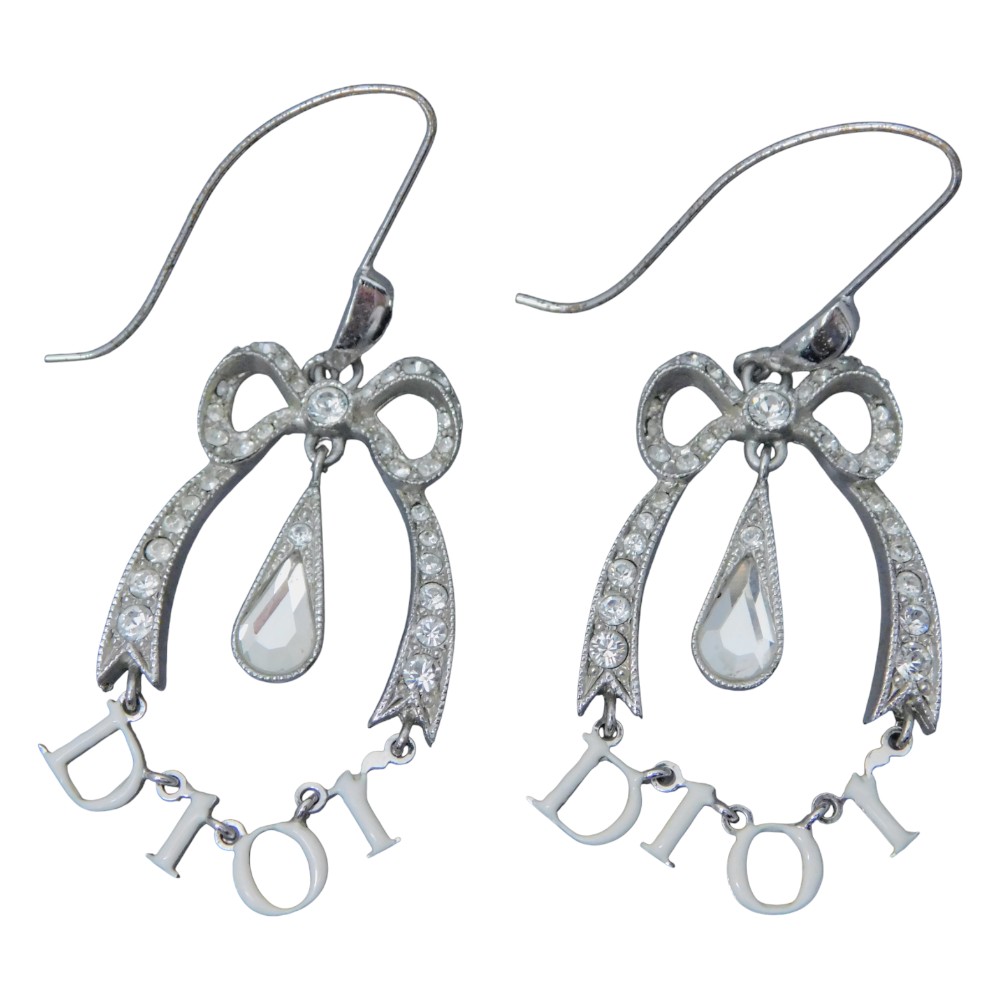 楽天市場】Dior/クリスチャンディオール ピアス リボン＆ロゴピアス