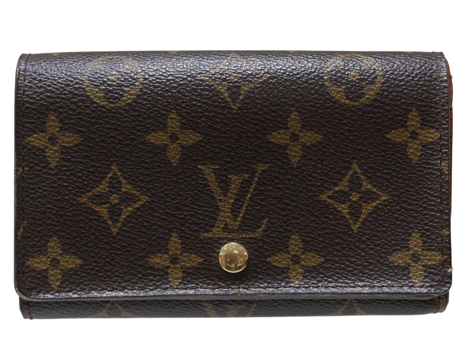 LOUIS VUITTON ルイ・ヴィトン ポルトモネ・ビエトレゾール M61730 モノグラム・帆布 赤銅色 2つ折り紙入れ コンパクトウォレット メンズ ウィメンズ レディース LV 分かりやすい 定番 差し上げ物 差し上げ物荷作り可【中古】松山朝生田店
