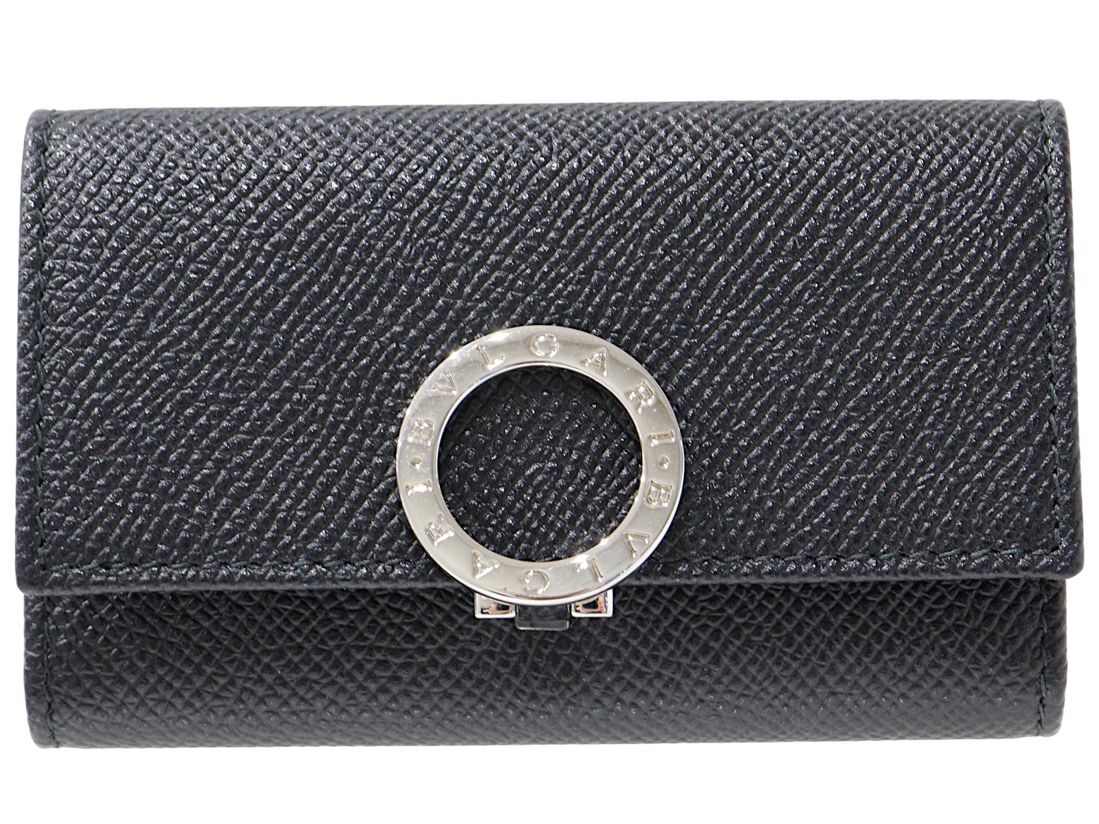 【箱あり】BVLGARI　ブルガリ　6連キーケース　30422　ブルガリブルガリ　ブラック　シルバー金具　レザー　シンプル　レディース　メンズ　ユニセックス　ギフト　プレゼント包装可【中古】松山朝生田店