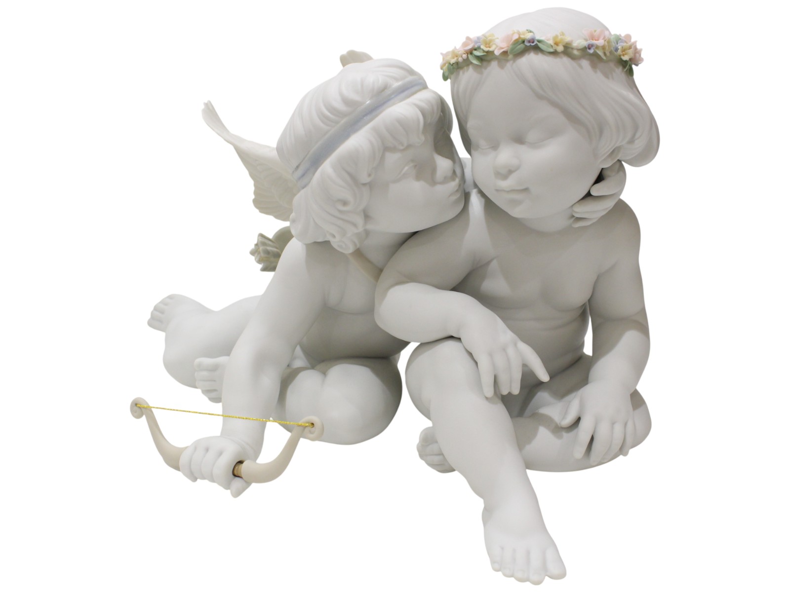 LLADRO リヤドロ エロスとプシュケー ホワイト 天使 子供 陶器 インテリア 置物 プレゼント包装 ギフト【中古】松前R56号店|かんてい局松前R56号店
