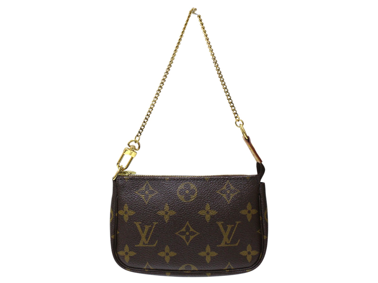 【布袋あり】LOUIS VUITTON ルイ・ヴィトン ミニ・ポシェット・アクセソワール M58009 モノグラム・帆布 チェーン店御徒面子 赤銅色系 ゴールド金具 レディース メンズ ユニ一発やる LV 一般受け 分かりやすい 差し上げ物 差し上げ物荷造り可【中古】松前R56号店