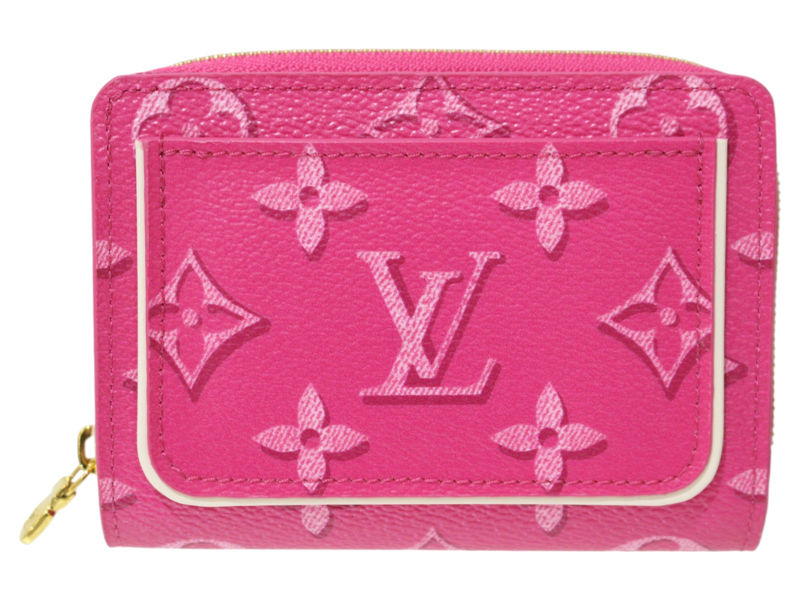 LOUIS VUITTON ルイ・ヴィトン モノグラム ポルトフォイユ ルー コンパクトウォレット M82291 ラウンドファスナー短財布 ベージュ×ピンク 中古A+ 【送料無料】 A-8909【質屋出品】 LOUIS VUITTON - LOUIS VUITTON ルイ・ヴィトン モノグラム