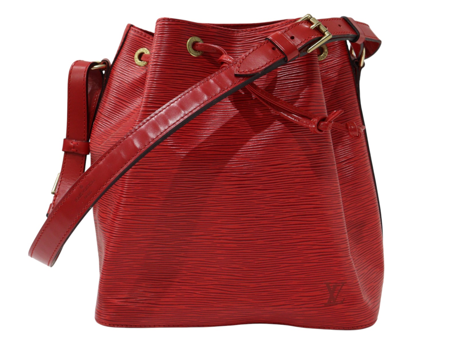 LOUIS VUITTON　ルイ・ヴィトン　プチノエ　M44107　エピ・レザー　レッド系　ワンショルダーバッグ　肩掛け　ゴールド金具　レディース　ウィメンズ　お洒落　LV　人気　ギフト　プレゼント包装可【中古】松山朝生田店