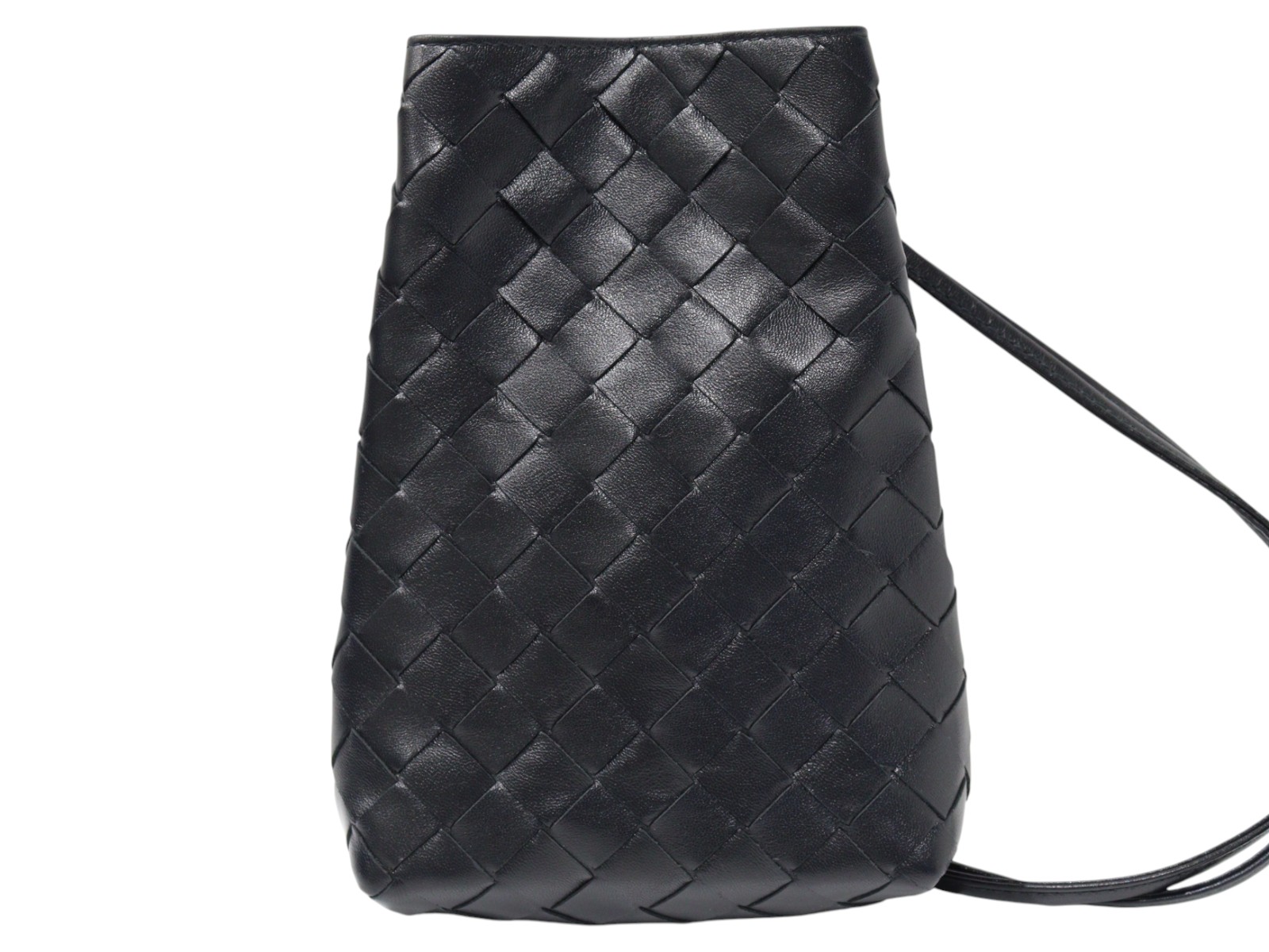 【特雅びやか・布袋あり】BOTTEGA VENETA ボッテガヴェネタ イントレチャートショルダーバッグ 827676 V3IV0 曲がった掛け 黒いこと 黒 なめし革 パウダーコンパクト 小さめ レディース メンズ ユニ一発やる 差し上げ物 差し上げ物荷造り可【中古】松山朝生田店