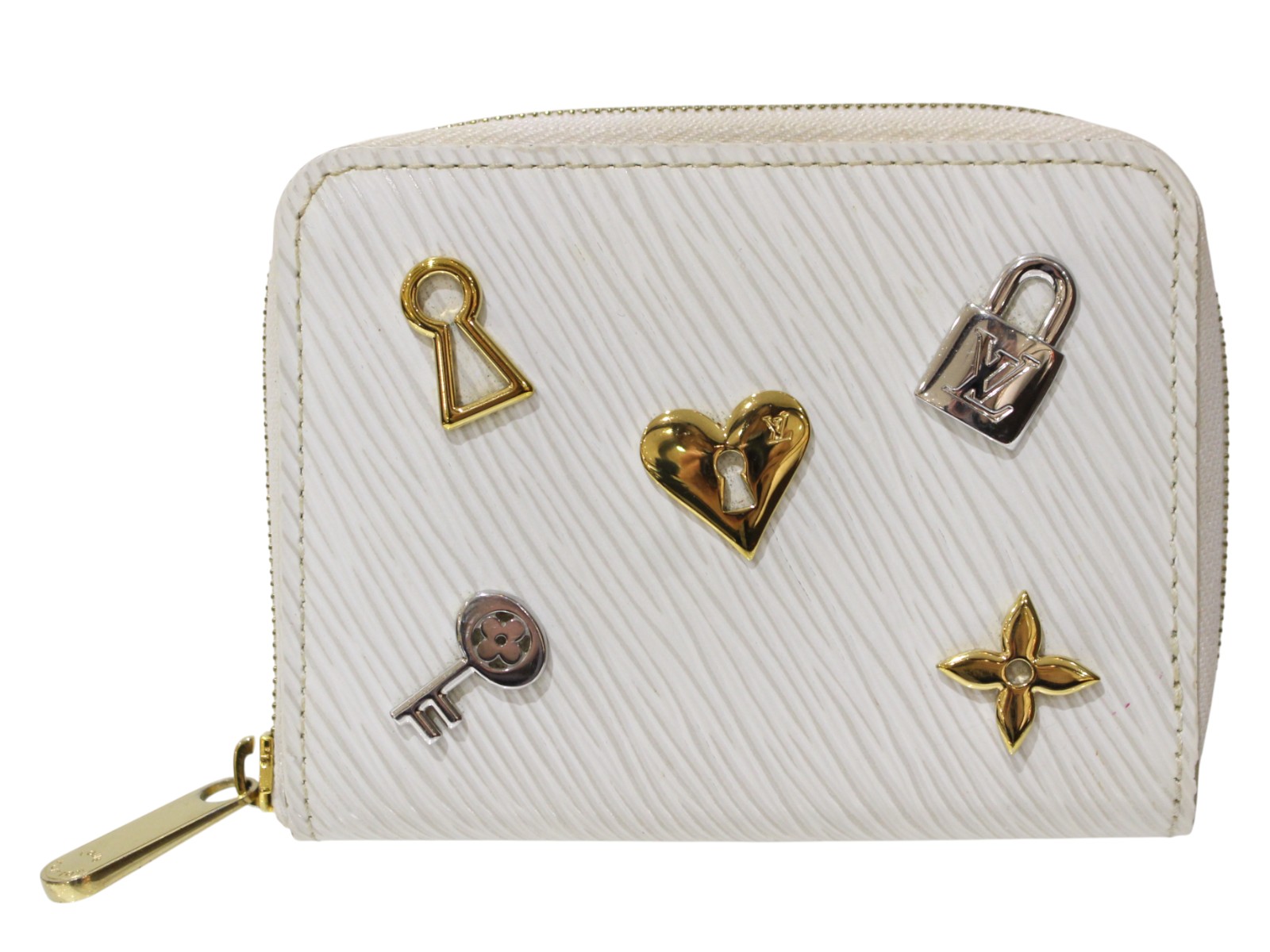 LOUIS VUITTON　ルイ・ヴィトン　ジッピーコインパース・ラブロック　M63994　エピ　小銭入れ　コインケース　ホワイト系　レディース　鍵　LV　シンプル　ギフト　プレゼント包装可【中古】松前R56号店