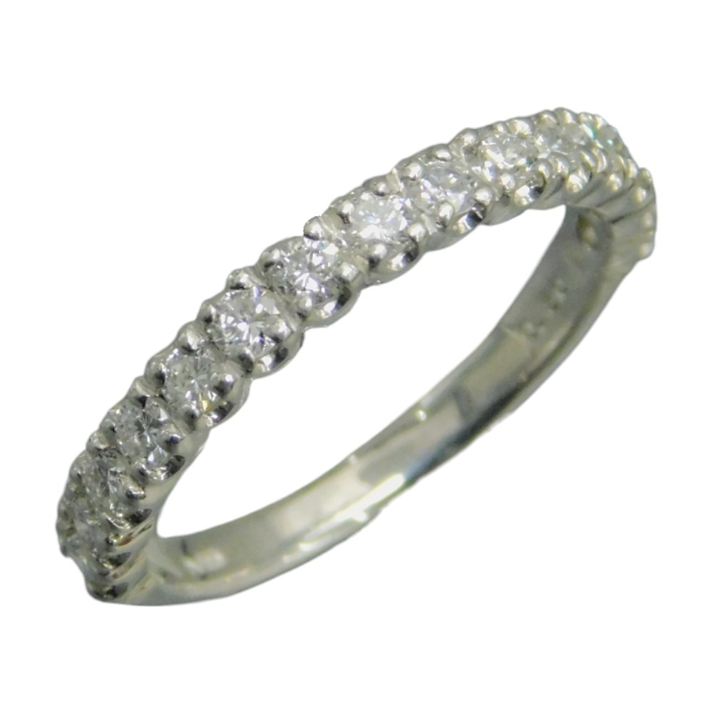 Pt900 プラチナ リング ダイヤモンド 0.5ct 11号 2.90g レディース ハーフエタニティ 指輪 可愛い 重ね付け ジュエリー プレゼント包装可 ギフト【中古】新居浜店|かんてい局松前R56号店