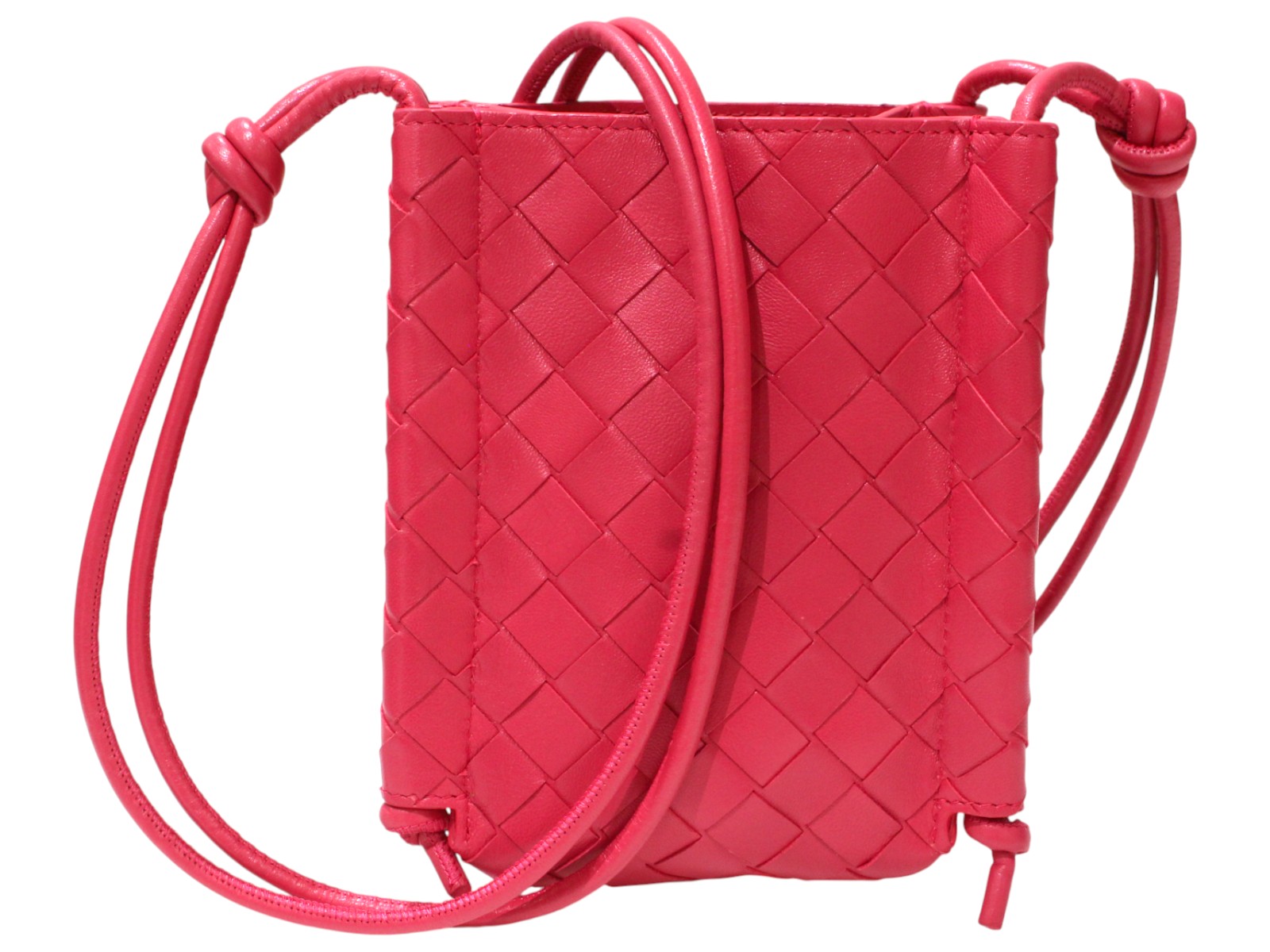 BOTTEGA VENETA　ボッテガ・ヴェネタ　ザ・ノット ミニショルダーバッグ　イントレチャート　ピンク系　レザー　レディース　ウィメンズ　ユニセックス　人気　ブランド　定番　ギフト　プレゼント包装可【中古】松前R56号店｜かんてい局松前Ｒ５６号店