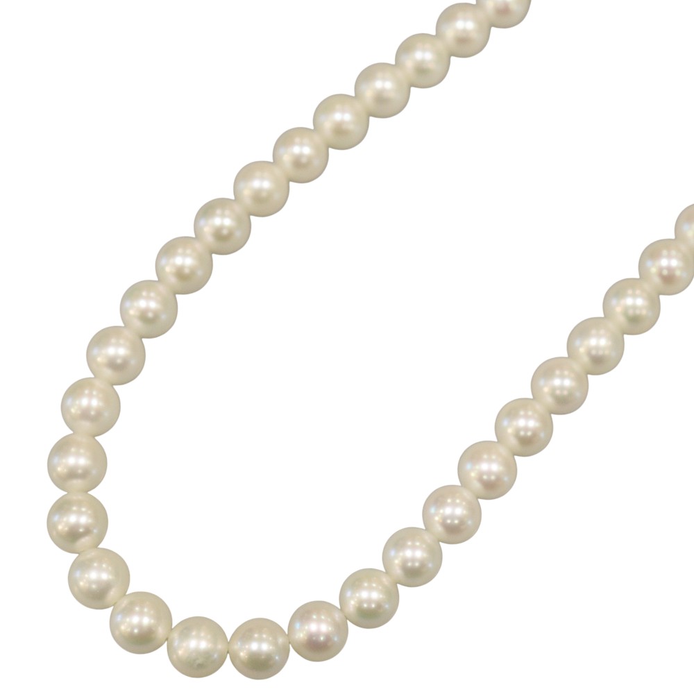【箱・鑑別書あり】パールネックレス　アコヤ真珠　44cm　32.3g　直径7.0～7.5mm　ホワイト　冠婚葬祭　レディース　アクセサリー　セレクトジュエリー　お洒落　ギフト　プレゼント包装可【中古】松前R56号店 50,280円
