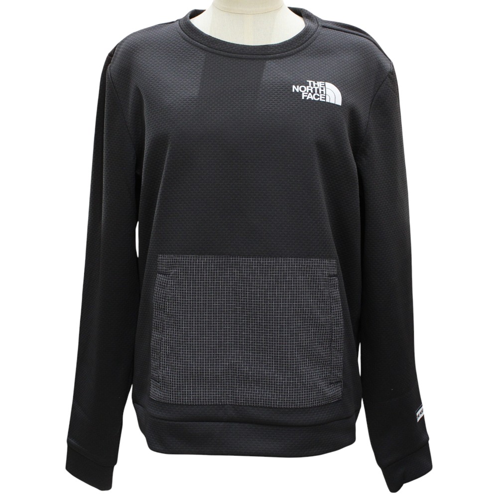 THE NORTH FACE　ザ・ノース・フェイス　クルーネックトレーナー　グレー系　ロゴ　長袖　秋冬　Mサイズ　ポリエステル　メンズ　紳士　秋冬　人気　シンプル　ギフト　プレゼント包装可【中古】松前R56号店