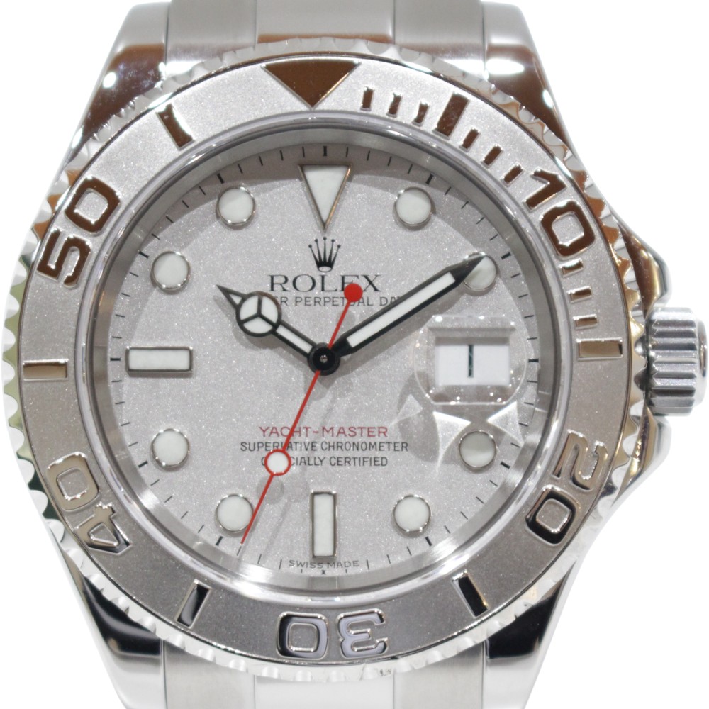 【オーバーホール･ポリッシュ済】ROLEX　ロレックス　ヨットマスター　ロレジウム　16622　自動巻き　デイト　Z番　2007年　SS　Pt　プラチナ　シルバー　メンズ　腕時計　ウォッチ　プレゼント包装　ギフト【中古】松山久万ノ台店