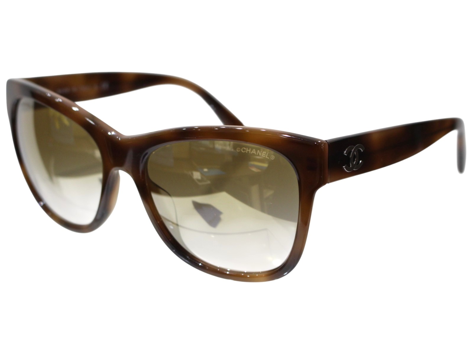 【ケースあり】CHANEL シャネル サングラス 5380-A 1575/6E ダークブラウン系 ライトブラウン系 メガネ 眼鏡 伊達メガネ レディース ウィメンズ ユニセックス プレゼント包装 ギフト【中古】松前R56号店