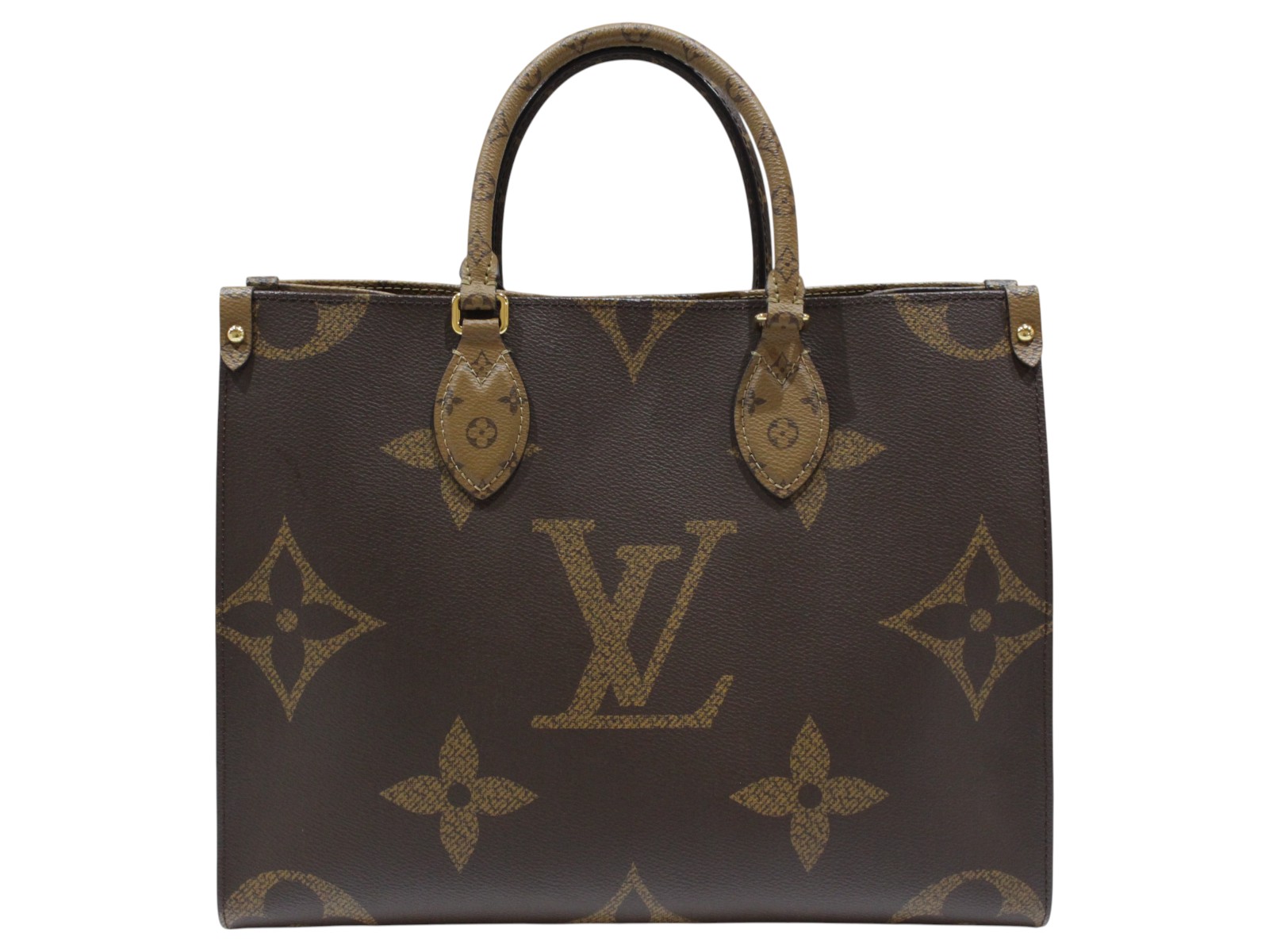 【箱・布袋あり】LOUIS VUITTON ルイ・ヴィトン オンザゴーMM M45321 ジャイアントモノグラム モノグラムリバースキャンバス 赤銅色 ショルダーバッグ ハンドバック 2WAY  レディース メンズ 一般受け 差し上げ物 差し上げ物荷造り可【中古】松山久万ノ台店