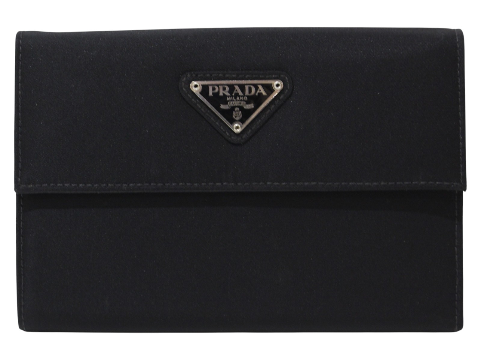 【箱・ギャラあり】PRADA　プラダ　M510　コンパクトウォレット　テスート　ナイロン素材　ブラック　二つ折り財布　コンパクトウォレット　財布　レディース　メンズ　プレゼント包装　ギフト【中古】松前R56号店