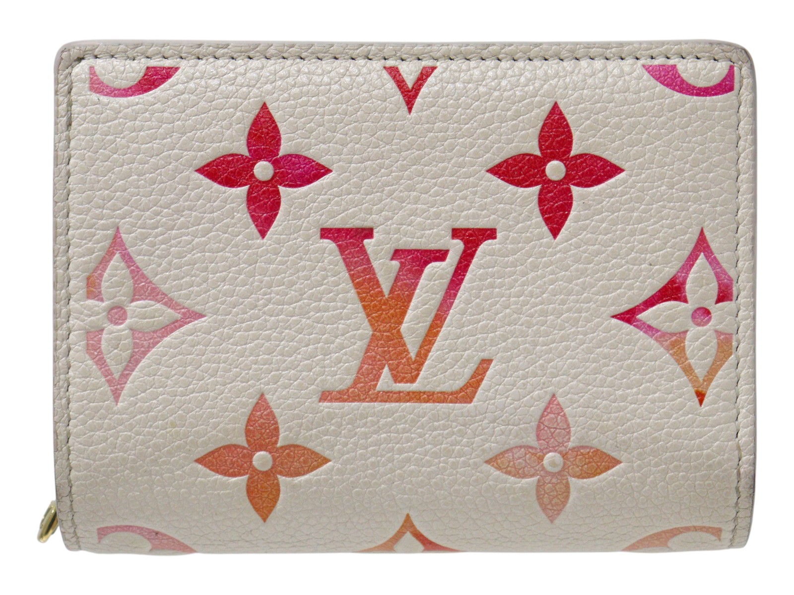 LOUIS VUITTON ルイ・ヴィトン ポルトフォイユ・クレア モノグラム・アンプラントレザー サンライズ・アクワレル ホワイト系 2つ折り財布 コンパクトウォレット レディース 人気 ギフト プレゼント包装可【中古】松山朝生田店|かんてい局松前R56号店