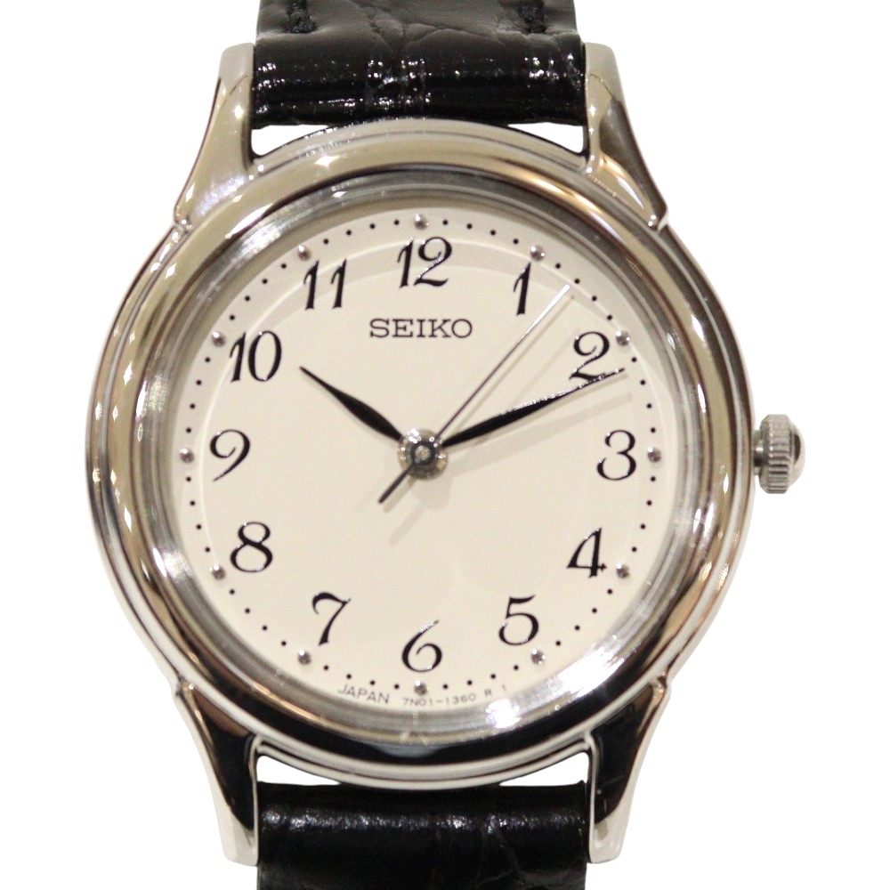 【内外箱・取説あり】SEIKO セイコー スピリット STTC005 クオーツ 電池式 日常生活防水 ステンレス レザー アイボリー系文字盤 レディース ウィメンズ シンプル 腕時計 ウォッチ シンプル プレゼント包装 ギフト【中古】松前R56号店