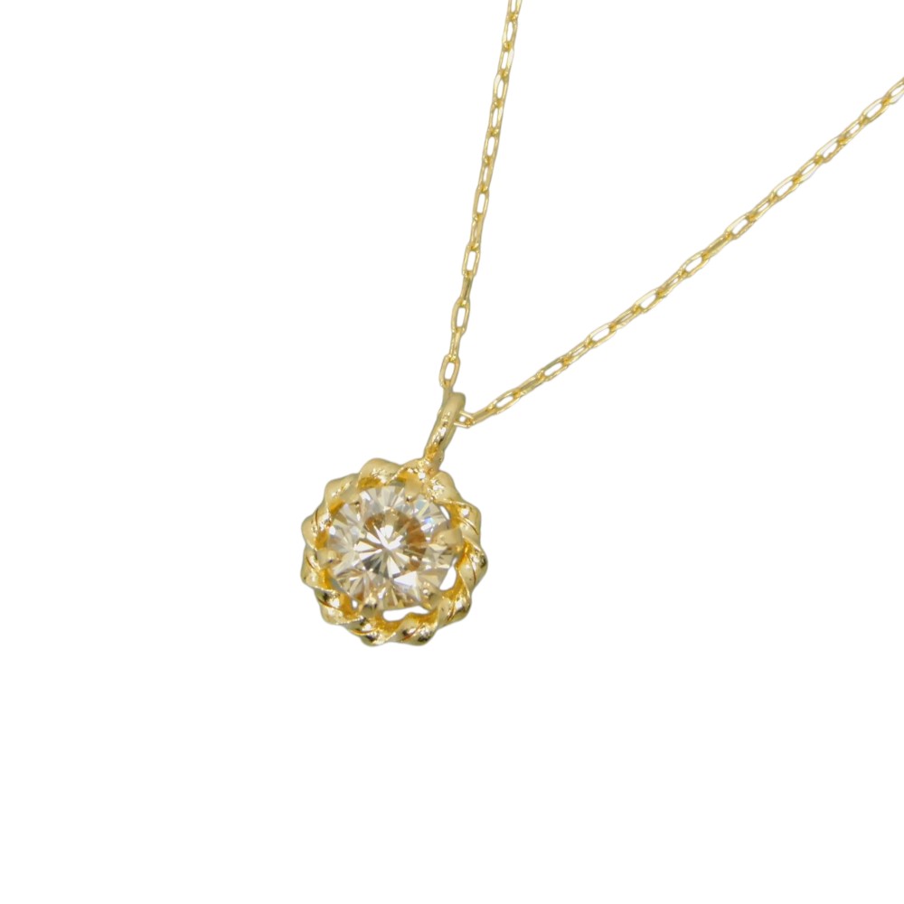 K18　1Pダイヤネックレス　D0.2ct　約0.6ｇ　長さ約40cm　ゴールド系　刻印入り　ダイヤモンド　ペンダント　ゴージャス　　ジュエリー　レディース 　人気　ギフト　プレゼント包装可【中古】新居浜店｜かんてい局松前Ｒ５６号店