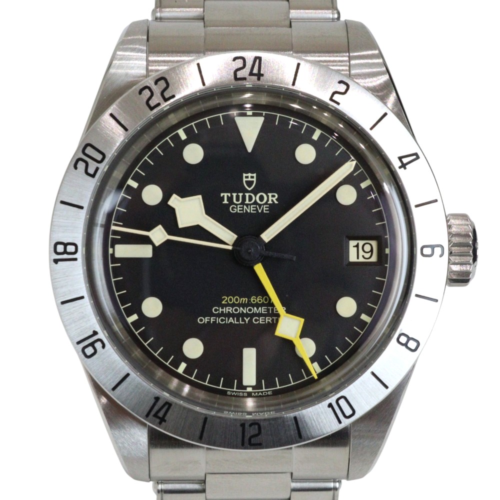 【オーバーホール・ポリッシュ済み】TUDOR　チューダー　ブラックベイプロ　M79470-0001　39mm　自動巻き　ステンレス　ブラック文字盤　パワーリザーブ　200m防水　メンズ　紳士　シンプル　人気　腕時計　ウォッチ　プレゼント包装　ギフト【中古】松前R56号店