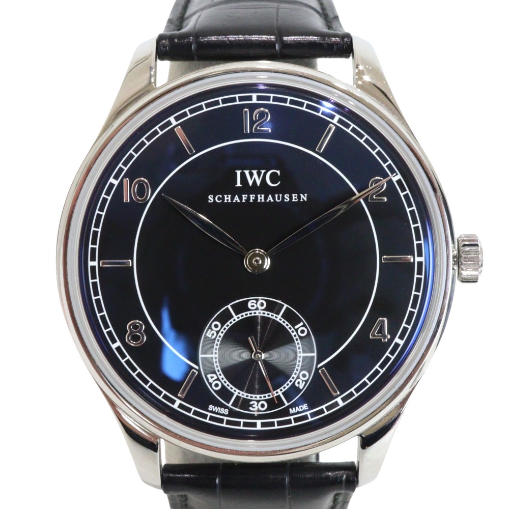【IWC140周年記念モデル】IWC　アイダブリューシー　ヴィンテージコレクション　ポルトギーゼ　ハンドワインド　IW544501　手巻き　レザー　ブラック文字盤　SS　スモールセコンド　メンズ　紳士　人気　腕時計　ウォッチ　プレゼント包装　ギフト【中古】松前R56号店 659,800円