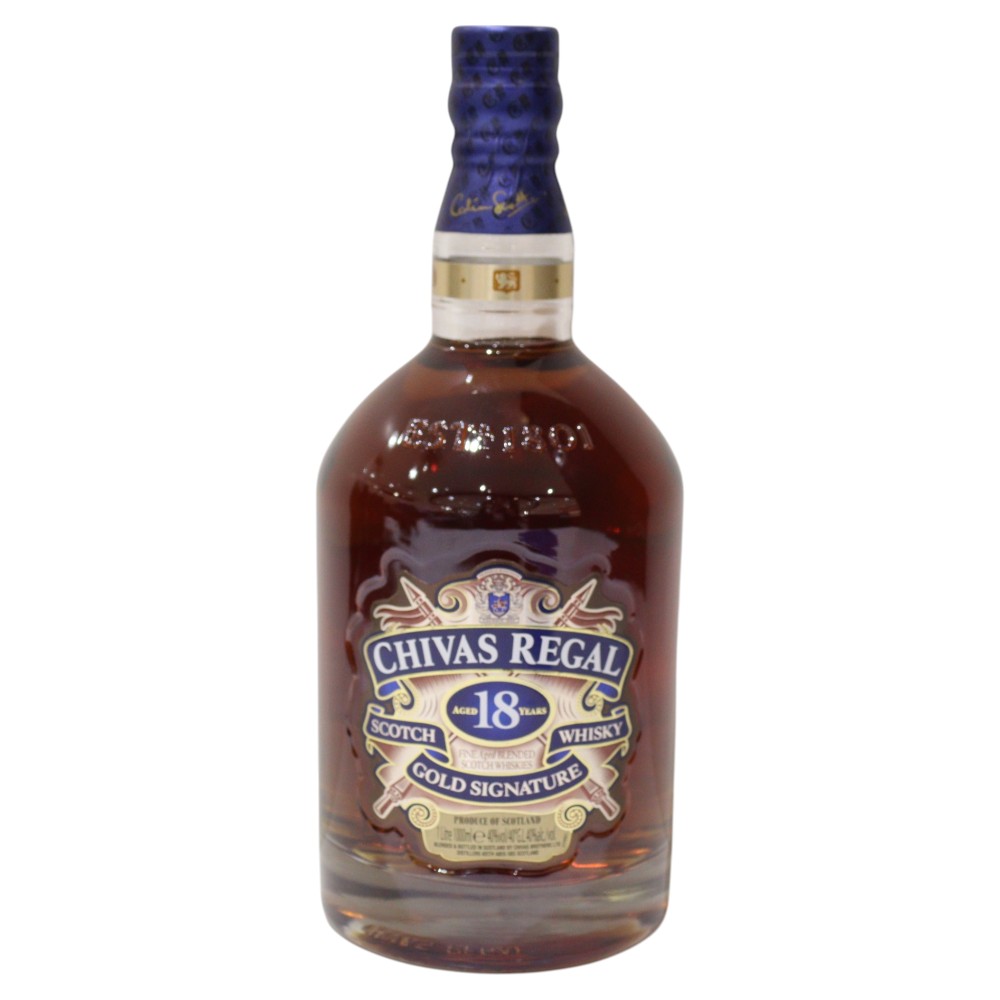 【未開封・箱あり】CHIVAS　REGAL　シーバスリーガル　18年　ゴールドシグネチャー　1L　1000ml　アルコール40％　ブレンテッド・ウイスキー【古酒・中古】松前R56号店