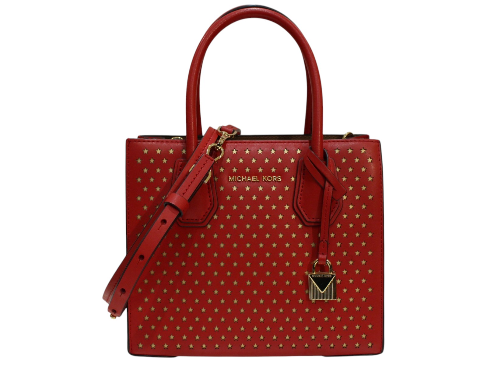 【ショルダーストラップ・布袋あり】MICHAEl　KORS　マイケルコース　2WAYハンドバッグ　ハンドバッグ　ショルダーバッグ　ファスナー　斜め掛け　レッド系　ゴールド金具　レディース　ウィメンズ　女性　シンプル　人気　プレゼント包装　ギフト【中古】松前R56号店 12,008円