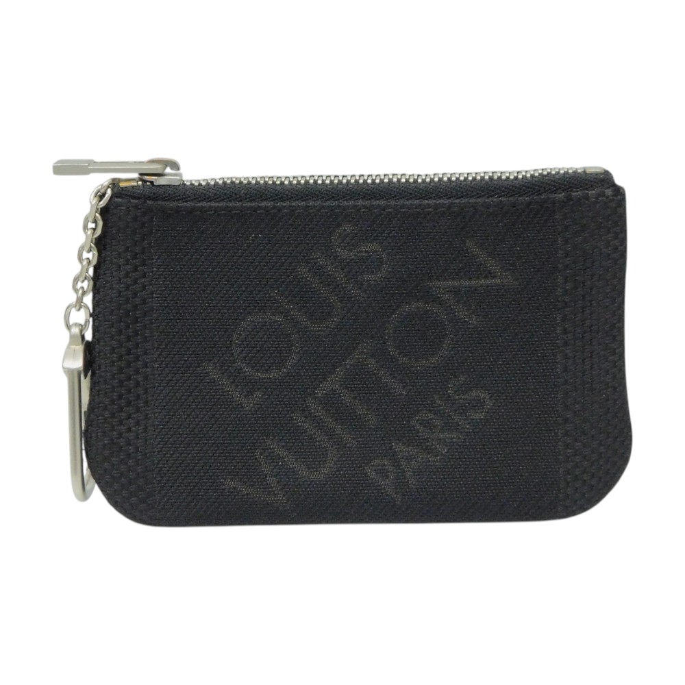 【箱・布袋】LOUIS VUITTON ルイ・ヴィトン ポシェット・クレ M93549 ダミエ・ジェアン 黒いこと ノワール 黒 しろがね色金具 パウダーコンパクト コインケース 帆布原材料 メンズ 差し上げ物 差し上げ物荷造り可【中古】新居浜店 メンズコインケース-バッグ・小物・ブランド雑貨