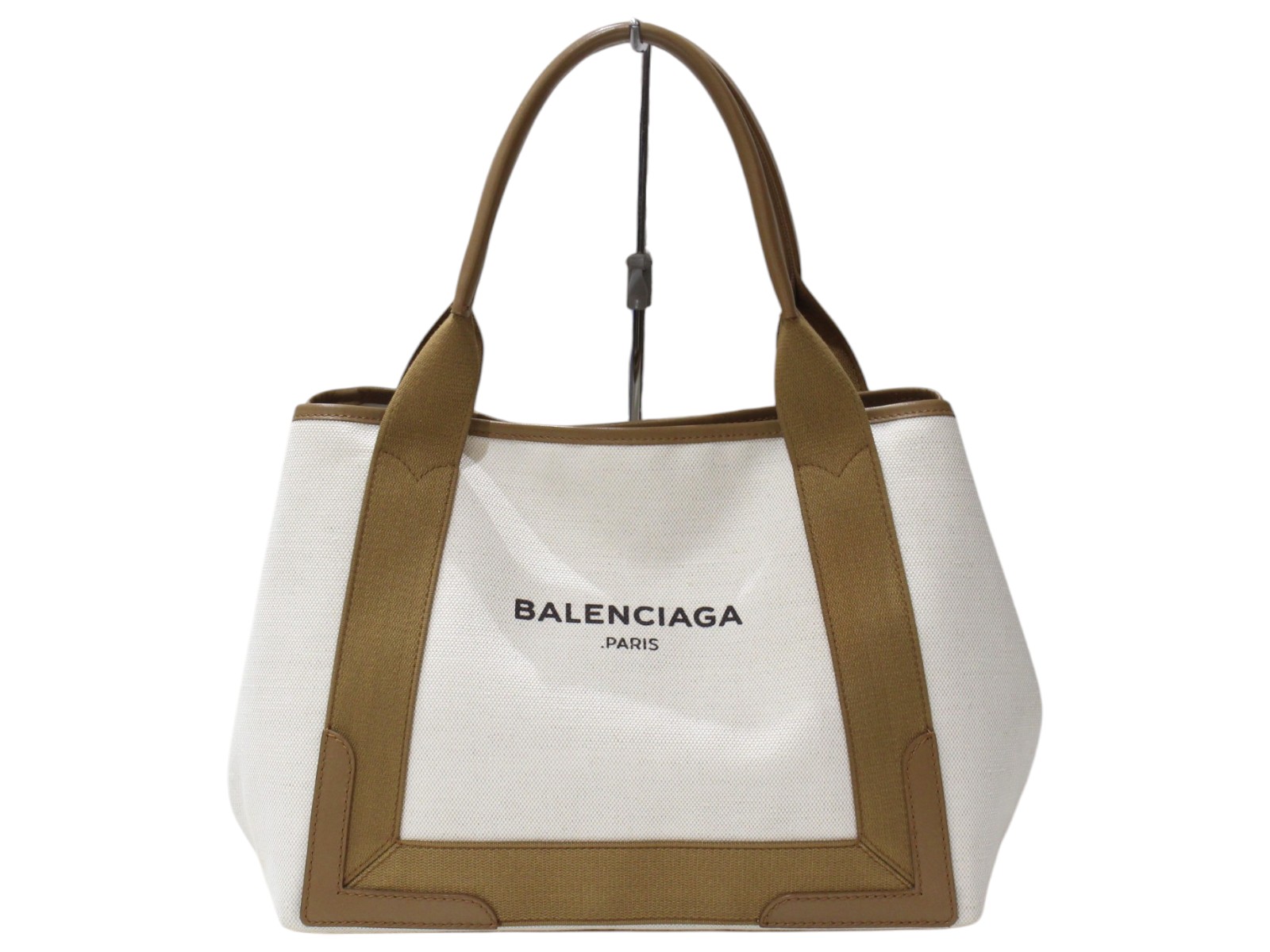 BALENCIAGA バレンシアガ ネイビーカバスS 339933 白いこと系 赤銅色系 帆布 なめし革 トートバッグ ハンドバック ロゴタイプ 分かりやすい レディース メンズ ウィメンズ ユニ一発やる 一般受け ブランド名 定番 差し上げ物 差し上げ物荷造り可【中古】松前R56号店