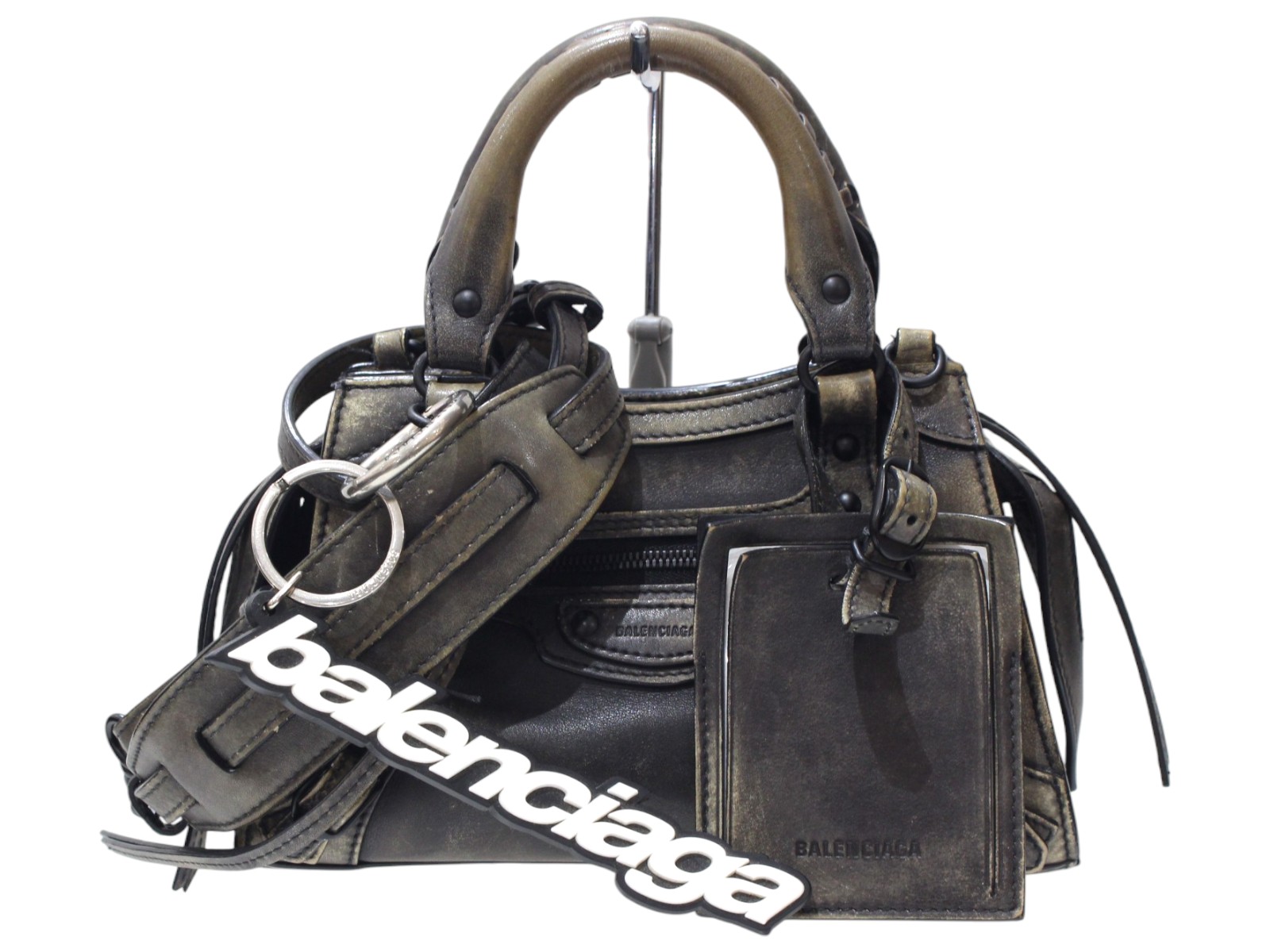 BALENCIAGA バレンシアガ ネオ 古典派音楽 シティ ミニ 638524 カーキ系 なめし革 2WAYハンドバック ショルダーバッグ レディース ウィメンズ ユニ一発やる 一般受け ブランド名 定番 差し上げ物 差し上げ物荷拵え可【中古】松前R56号店