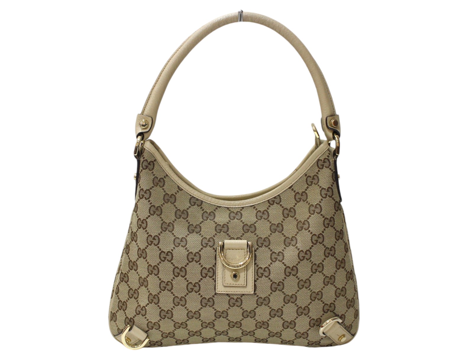 【布袋あり】GUCCI グッチ 一ショルダーバッグ 130738 ベージュ系 アビーライン GG帆布×なめし革 肩かけ ジッパー開閉 レディース ウィメンズ 好いたらしい 分かりやすい 一般受け 差し上げ物荷拵え 差し上げ物【中古】松前R56号店