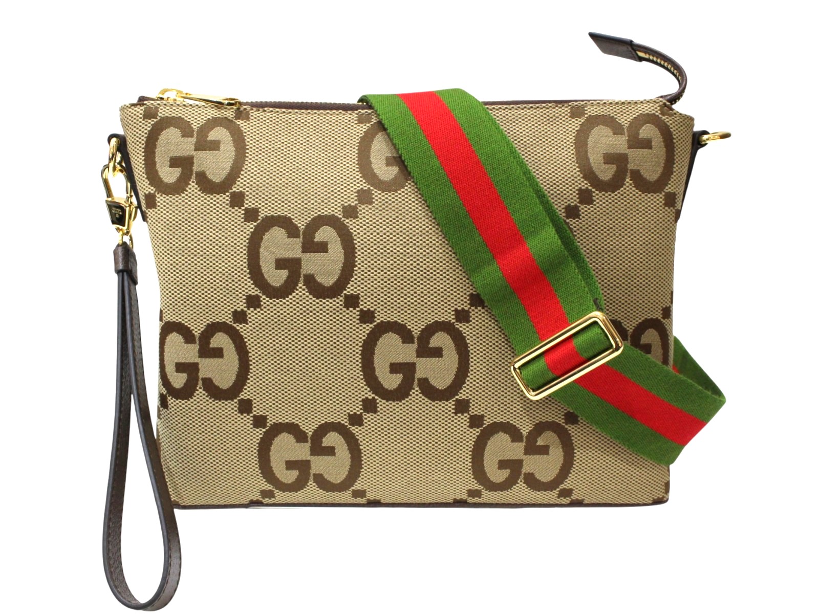 【箱・布袋・ショルダーストラップあり】GUCCI　グッチ　ジャンボGGショルダーバッグ＆クラッチバッグ　699130　セカンドバッグ　斜め掛け　ブラウン系　ゴールド金具　レディース　メンズ　ユニセックス　人気　プレゼント包装　ギフト【中古】松前R56号店｜かんてい局松前Ｒ５６号店
