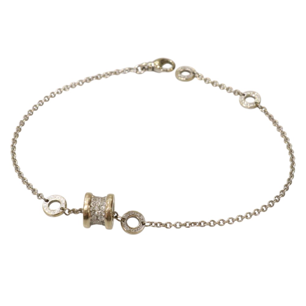 【内外箱・ギャラあり】BVLGARI ブル小峡谷 ビーゼロワンダイヤブレスレット BR857359 K18WG 750 約7.7g B-ZERO1 白いことゴールド 金剛石 ブランド名宝飾品 レディース メンズ ユニ一発やる 一般受け 差し上げ物荷拵え 差し上げ物【中古】松前R56号店