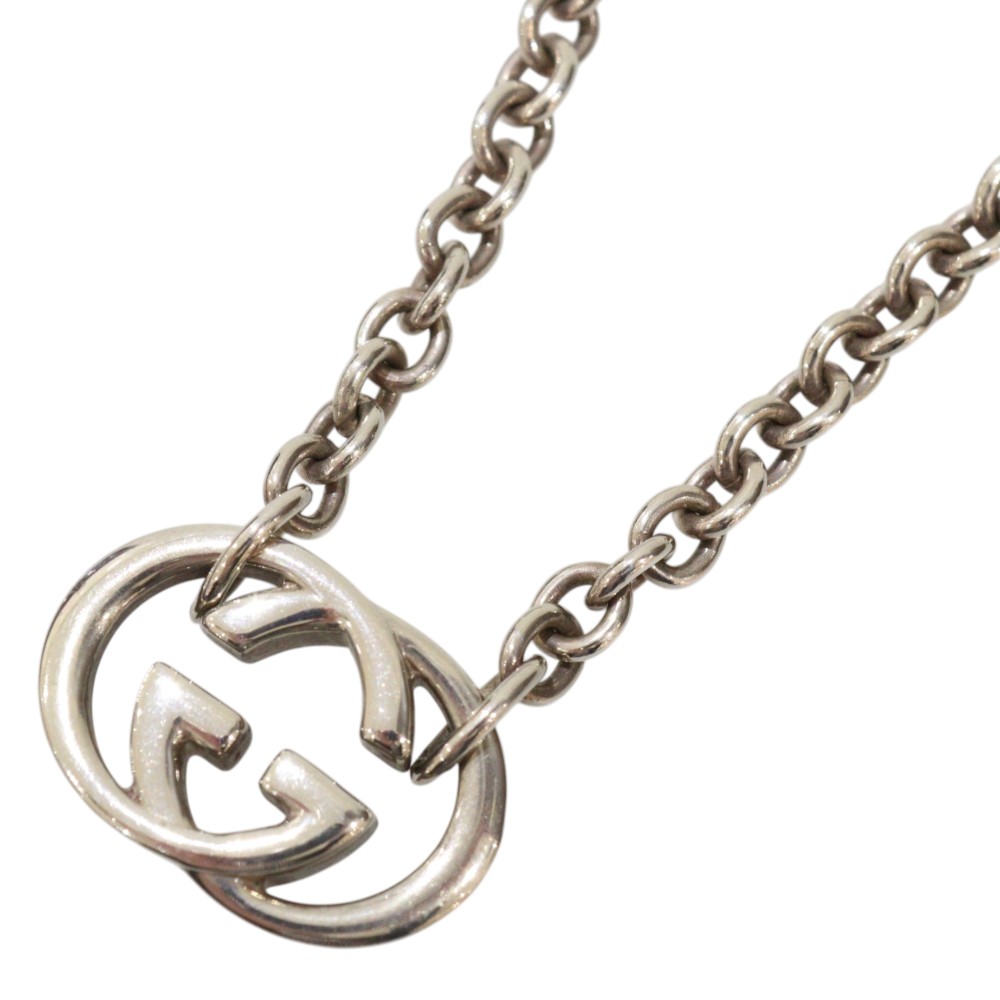 【箱・布袋あり】GUCCI　グッチ　インターロッキングGネックレス　Ag925　シルバー　チェーン　27.9g　44cm　ブランドジュエリー　アクセサリー　レディース　メンズ　ユニセックス　お洒落　シンプル　人気　プレゼント包装　ギフト【中古】松前R56号店