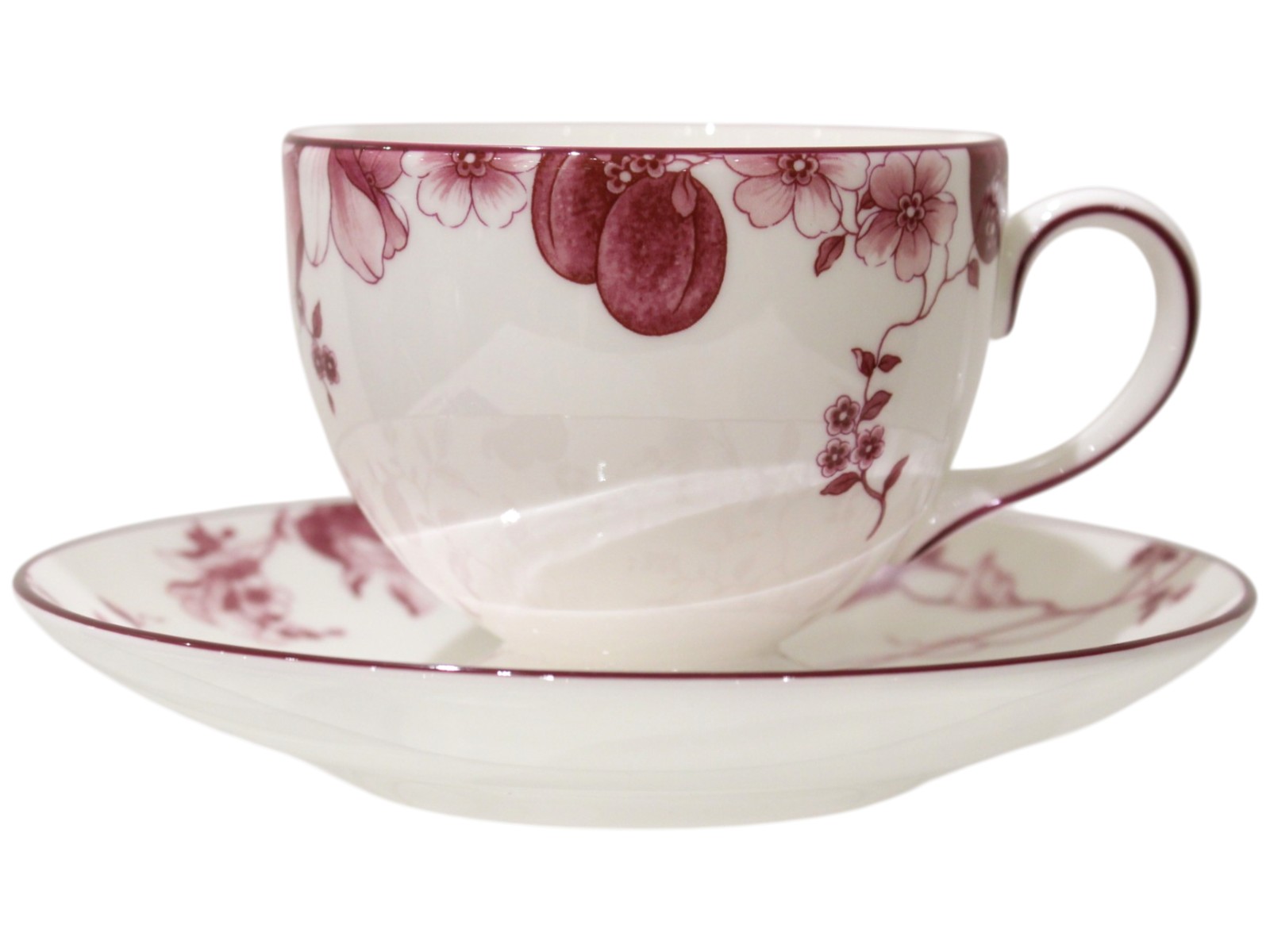 WEDGWOOD ウェッジウッド ぶどう酒酸桃 優勝杯＆平円盤 白いこと ぶどう酒赤いこと系 花 草木 ボーンチャイナ 室内装飾 食器 差し上げ物荷拵え 差し上げ物【中古】松前R56号店