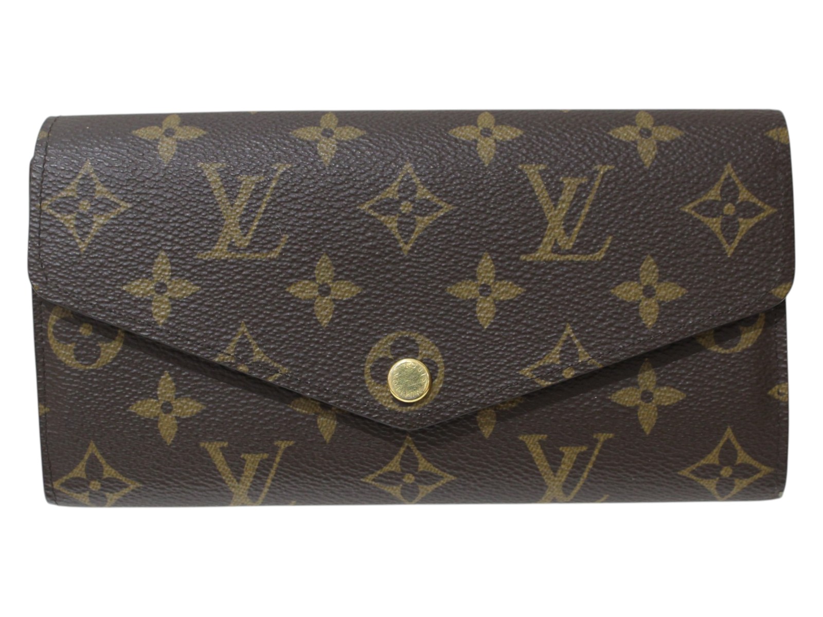 LOUIS VUITTON　ルイ・ヴィトン　ポルトフォイユ・サラ　M62236　長財布　かぶせ蓋　コクリコ　レッド系　モノグラム　ブラウン系　ゴールド金具　レディース　ウィメンズ　人気　定番　LV　シンプル　ギフト　プレゼント包装可【中古】松前R56号店