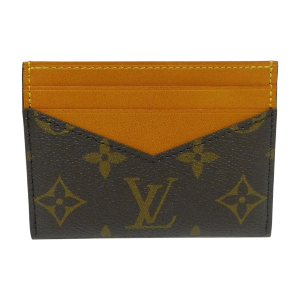 【箱・布袋付】LOUIS VUITTON ルイ・ヴィトン ポルトカルト・トリプル M14733 歌留多容れもの 名刺入れ モノグラム 赤銅色 駱駝 ヴィンテージ風 レディース メンズ ユニ一発やる 差し上げ物 差し上げ物荷造り可【中古】新居浜店