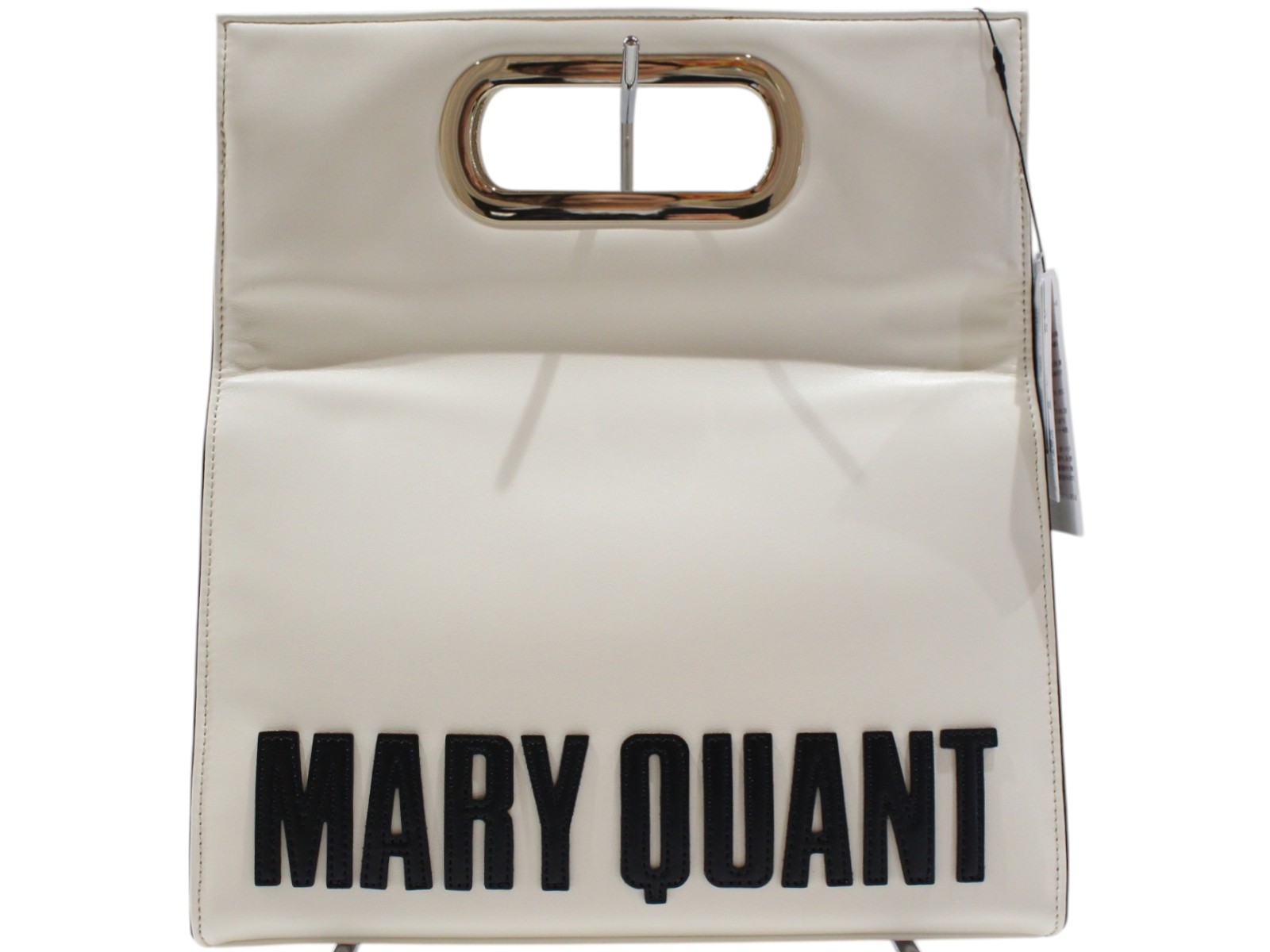 【特雅びやか・ストラップあり】MARY QUANT マリークワント メタルクリテ 2WAYショルダーバッグ ハンドバック クラッチペダル御徒面子 2塁手御徒面子 白いこと×黒いこと レディース 分かりやすい 心地よい 差し上げ物荷拵え 差し上げ物【中古】松山久万ノ台店