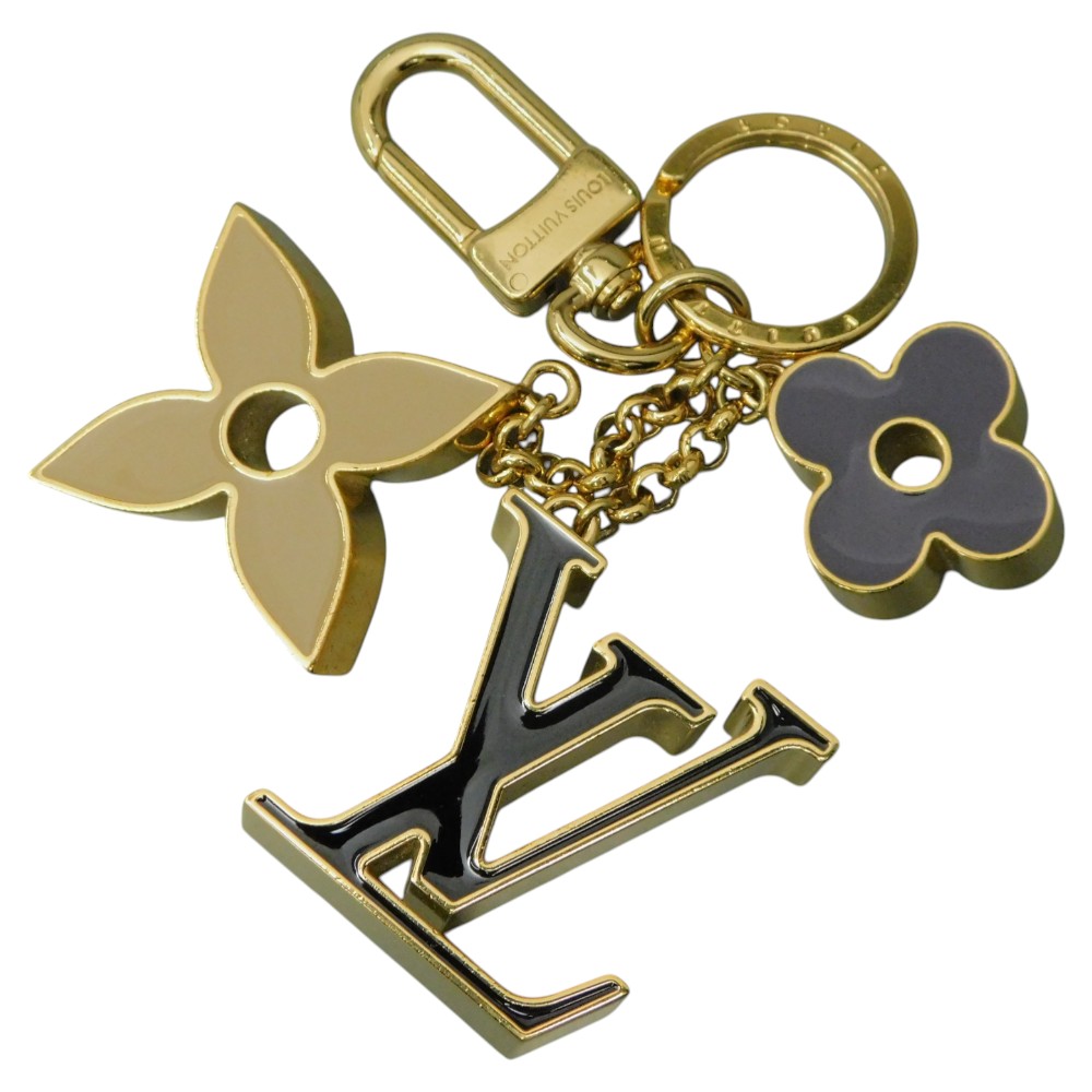 LOUIS VUITTON ルイ・ヴィトン 御徒面子引きつける キーホルダー フルール ドゥ モノグラム M01652 ゴールド系  付属物 引きつける  キーホルダー LV かしら文字 手当たり輪っか レディース メンズ ユニ一発やる 差し上げ物 差し上げ物荷造り可【中古】新居浜店