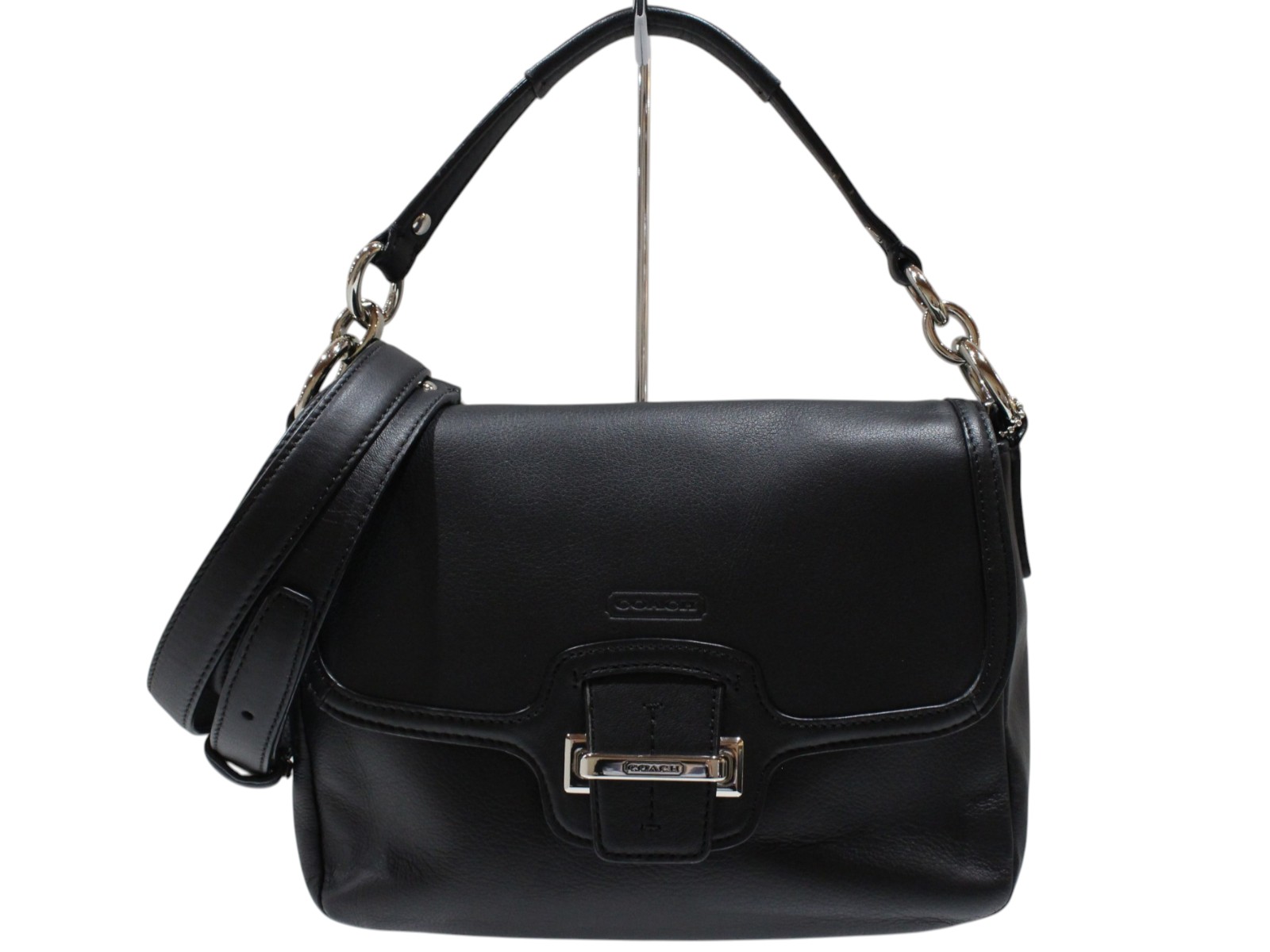 【ショルダーストラップあり】COACH　コーチ　2WAYクロスボディバッグ　F25206　ブラック　レザー　ハンドバッグ　ショルダーバッグ　2WAY　斜め掛け　レディース　ウィメンズ　シンプル　人気　プレゼント包装　ギフト【中古】松山久万ノ台店｜かんてい局松前Ｒ５６号店