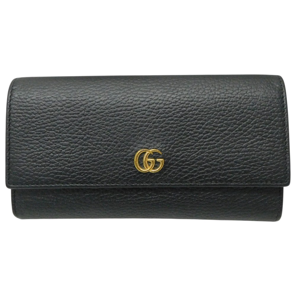 GUCCI グッチ ダブルGコンチネンタルウォレット 456116 GGマーモント なめし革 黒いこと系 分かりやすい 紙入れ 長紙入れ ロングウォレット レディース メンズ ユニ一発やる 一般受け 分かりやすい 差し上げ物荷拵え 差し上げ物【中古】新居浜店