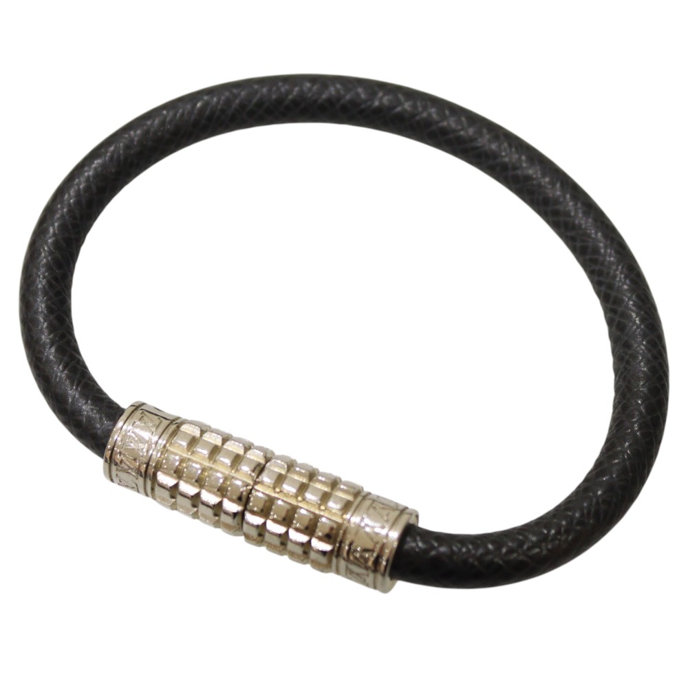 【箱・布袋あり】LOUIS VUITTON ルイ・ヴィトン ブラスレ・ディジット M6626E ダミエ・グラフィットキャンバス グレー系×シルバー系 メッキ 16.5cm 紳士 メンズ LV シンプル 人気 ギフト プレゼント包装可【中古】松前R56号店