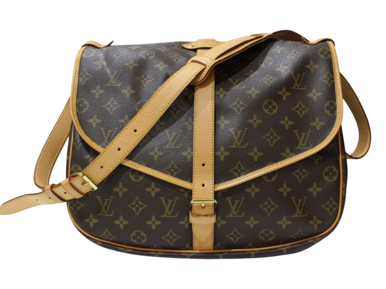 LOUIS VUITTON　ルイ・ヴィトン　ソミュール35　M42254　MB0051　モノグラム　ブラウン　ショルダーバッグ　大きい　レディース　メンズ　ウィメンズ　ユニセックス　定番　人気　ギフト　プレゼント包装可【中古】松前R56号店 75,790円