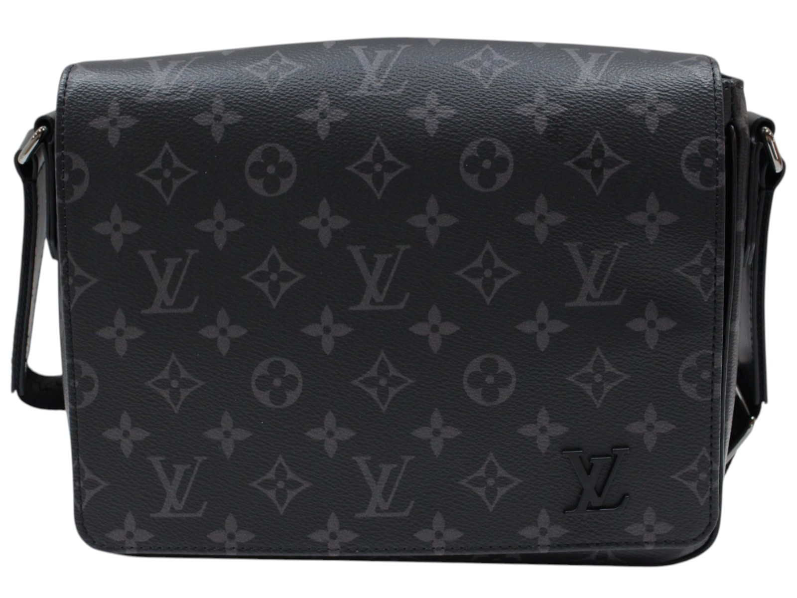 【箱・布袋あり】LOUIS VUITTON　ルイ・ヴィトン　ディストリクトPM　M46255　モノグラム・エクリプス キャンバス　ブラック系　ショルダーバッグ　斜め掛け　メンズ　人気　ギフト　プレゼント包装可【中古】松山久万ノ台店