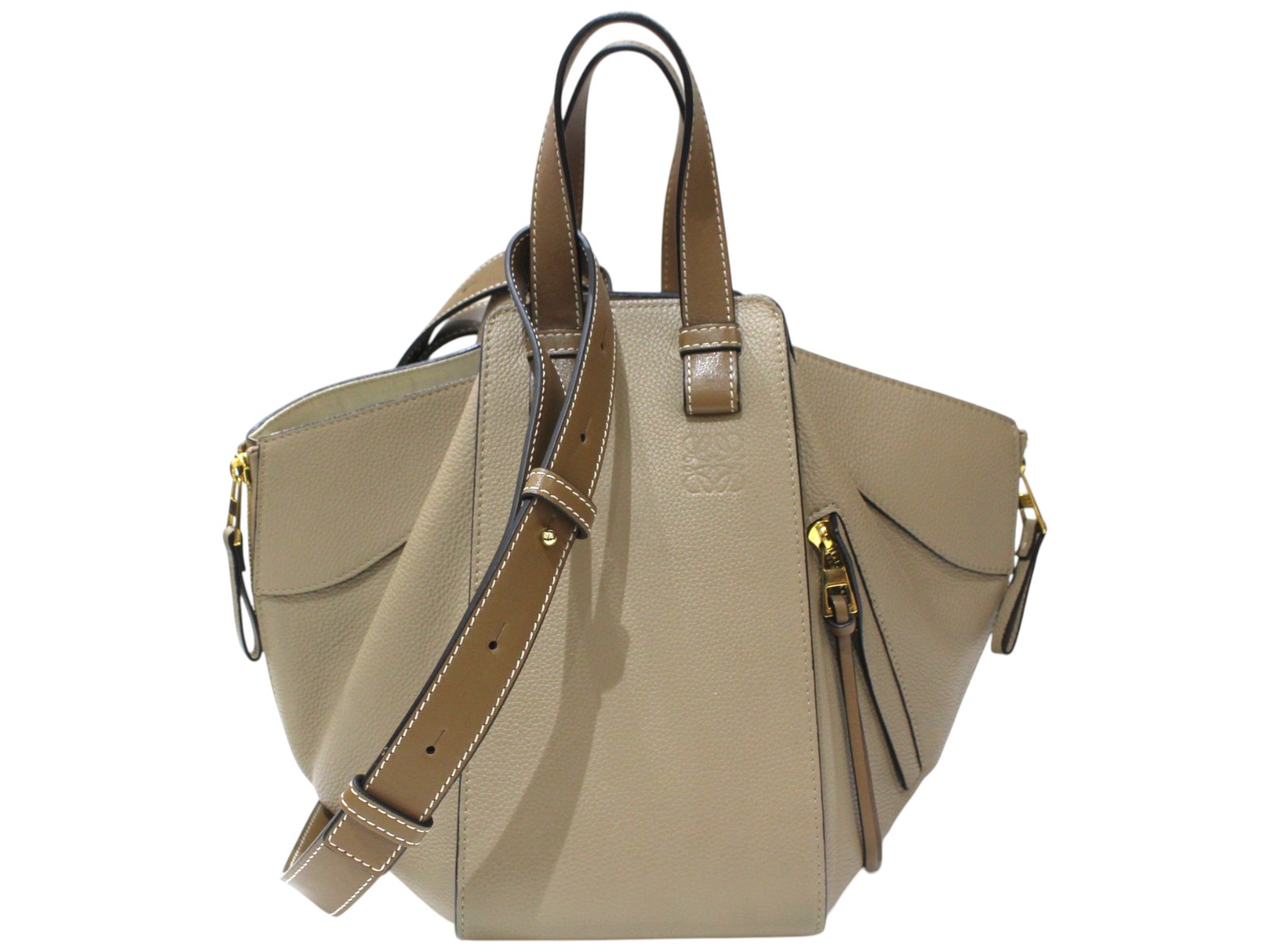LOEWE ロエベ ハンモック スモール 38712KBN60 ベージュ系 なめし革 ハンドバック ショルダーバッグ レディース ユニ一発やる ウィメンズ 一般受け ブランド名 定番 差し上げ物 差し上げ物荷拵え可【中古】松前R56号店