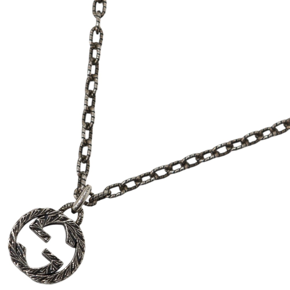 【箱・布袋あり】GUCCI　グッチ　インターロッキングGペンダント　SV925　17.6ｇ　45cm　ブランドジュエリー　アクセサリー　ネックレス　スターリングシルバー　小物　レディース　ウィメンズ　お洒落　シンプル　人気　プレゼント包装　ギフト【中古】松山朝生田店